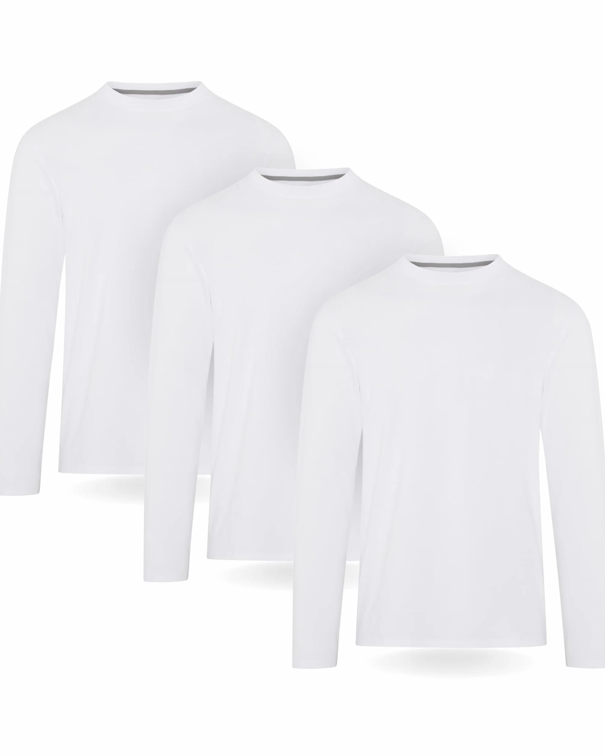 FM London Lot de 3 T-Shirt à Manche Longue pour Homme en Coton Ultra Doux