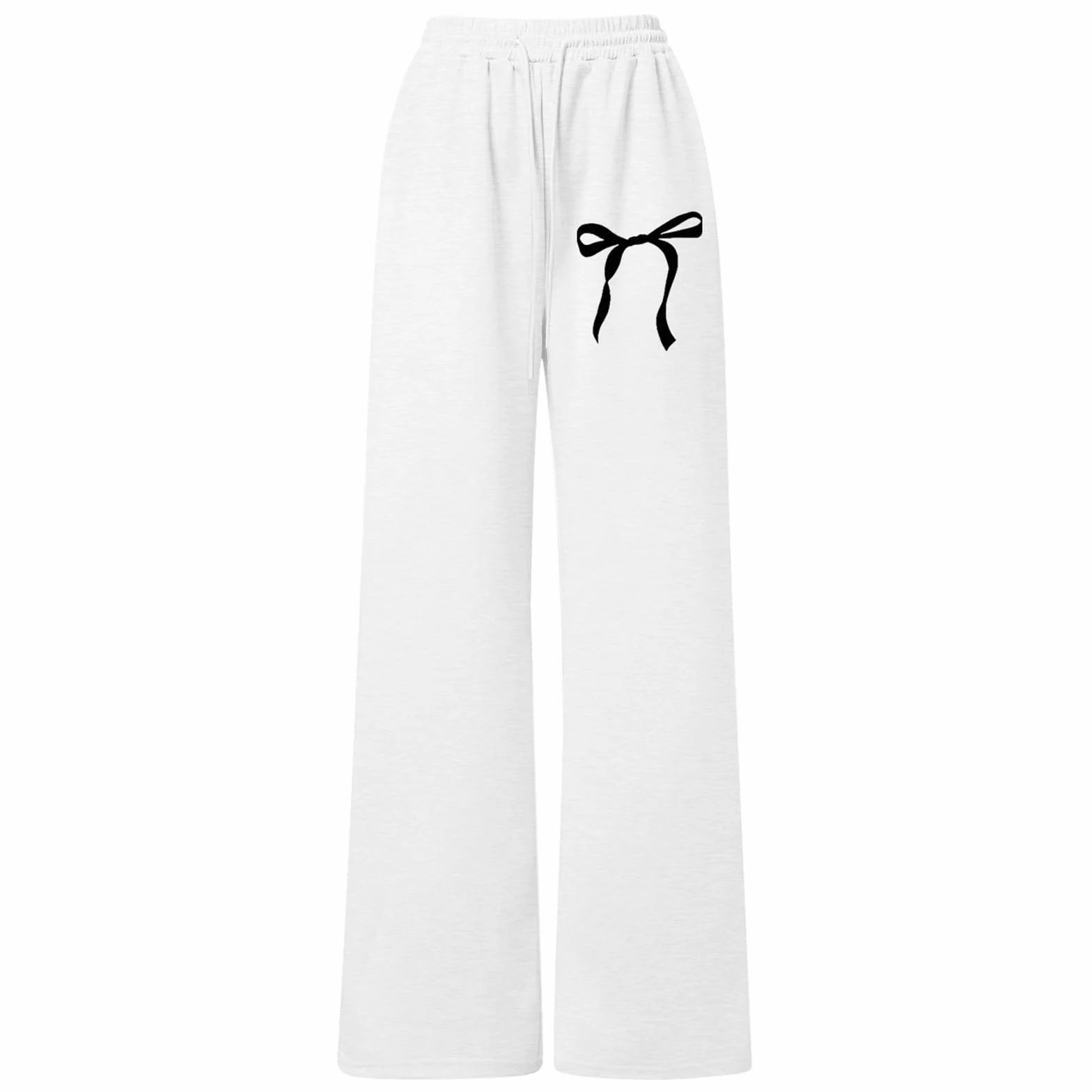 Pantalon de jogging baggy fille avec nœud jambes droites poches justaucorps