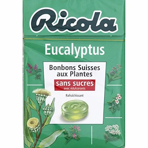 Ricola - Bonbons Suisses Aux Plantes Eucalyptus, Sans Sucres Avec Édulcorants - 50G - Lot De 4 - Prix Du Lot - Livraison Rapide En France Métropolitaine Sous 3 Jours Ouverts