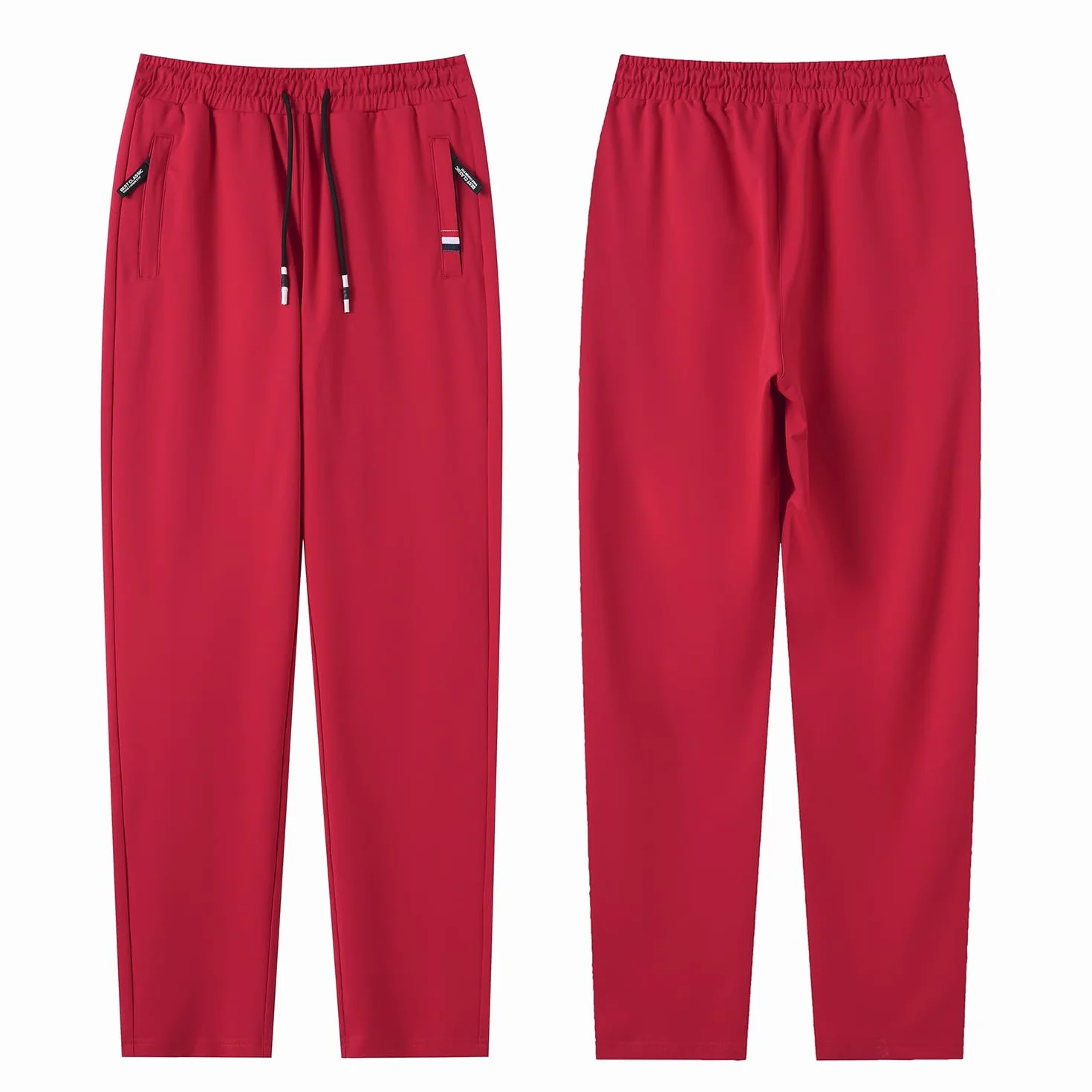 Pantalons de Sport Homme Jogging Coton Elastique avec 2 Poches Zippées