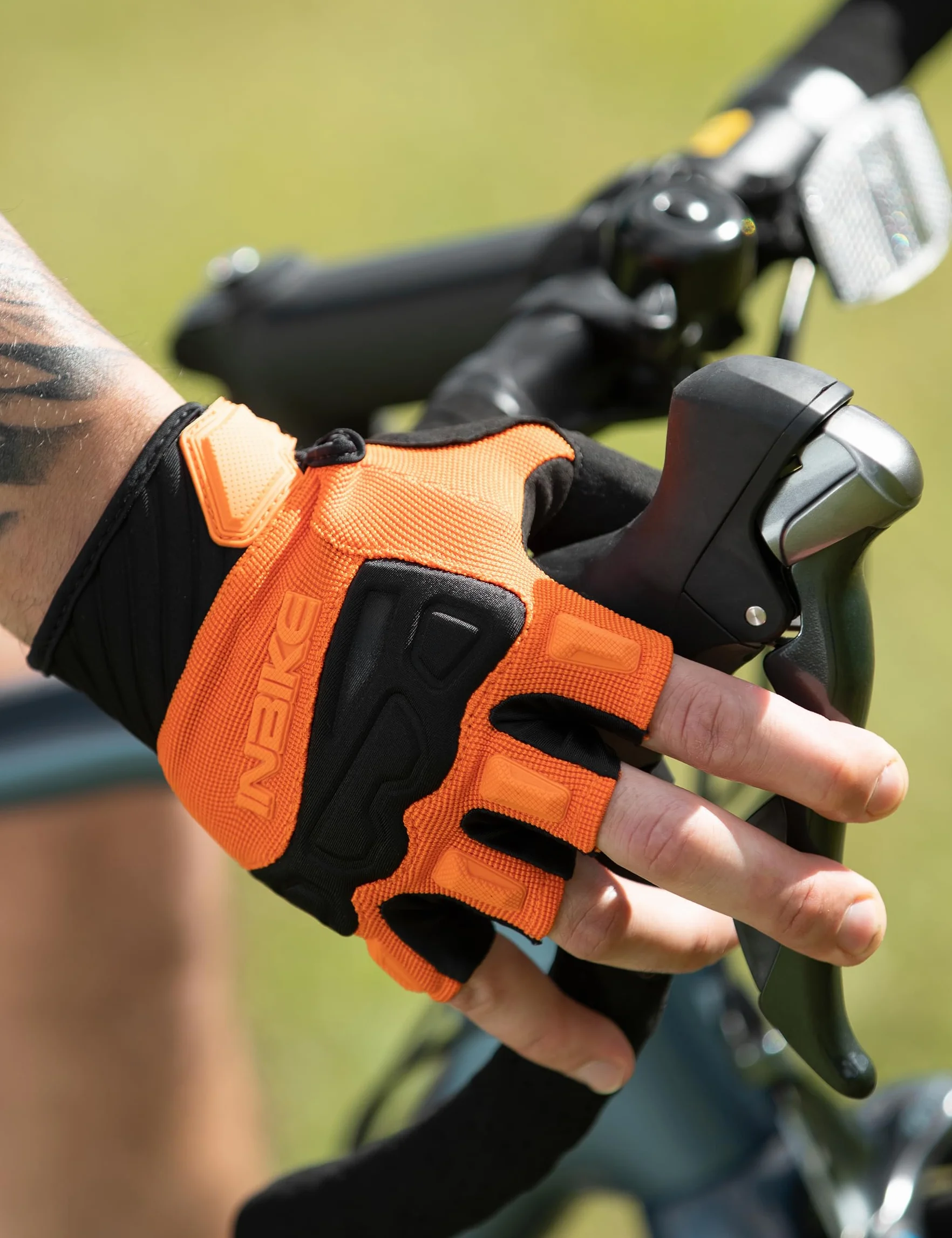 INBIKE Gants de Cyclisme Demi-Doigts MTB VTT Rembourré Mitaines été Antichocs Antidérapants Respirant
