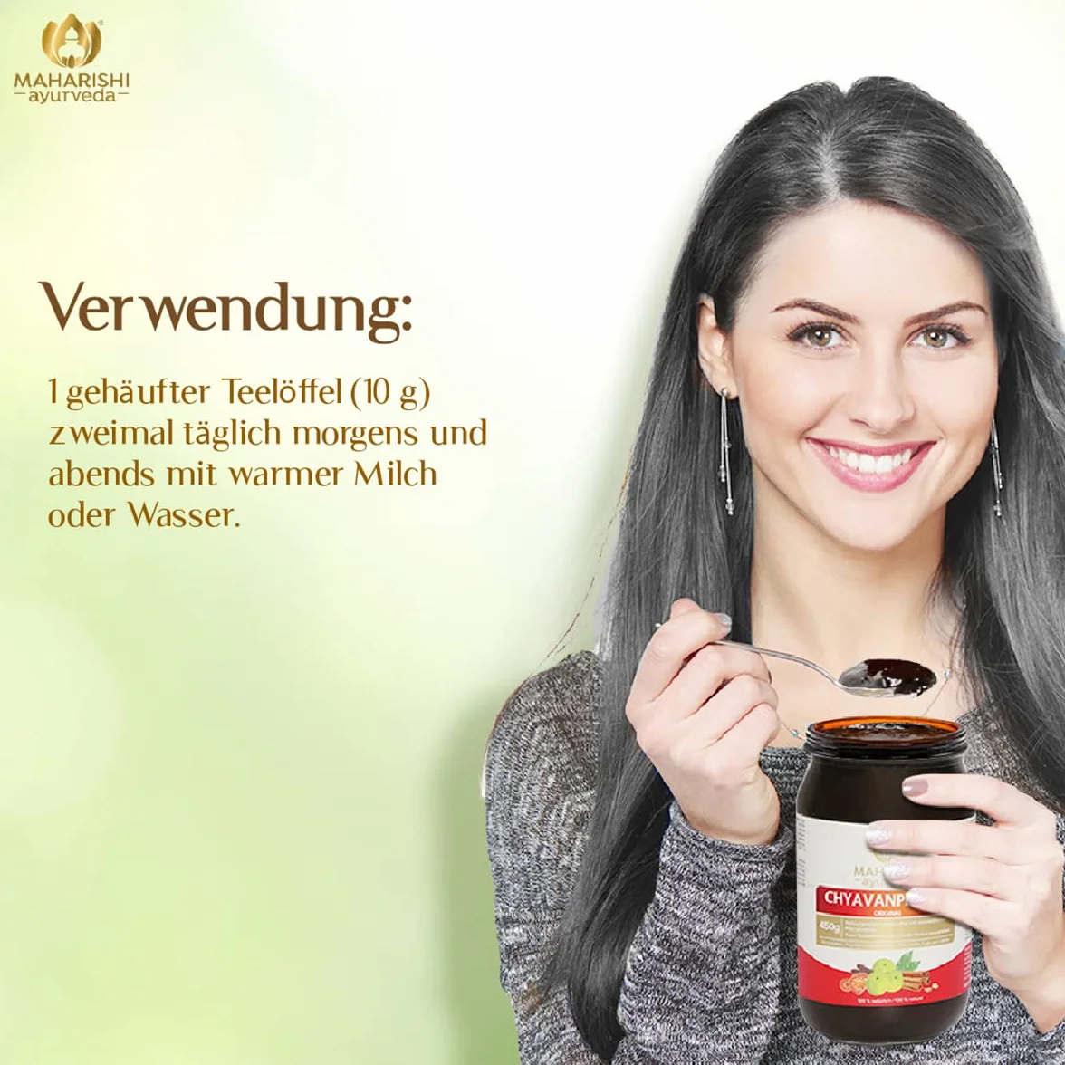 Chyavanprash (Amla Jam) – Original Maharishi AyurVeda – Fabriqué selon la recette originale des textes ayurvédiques classiques – Pot de 450 g