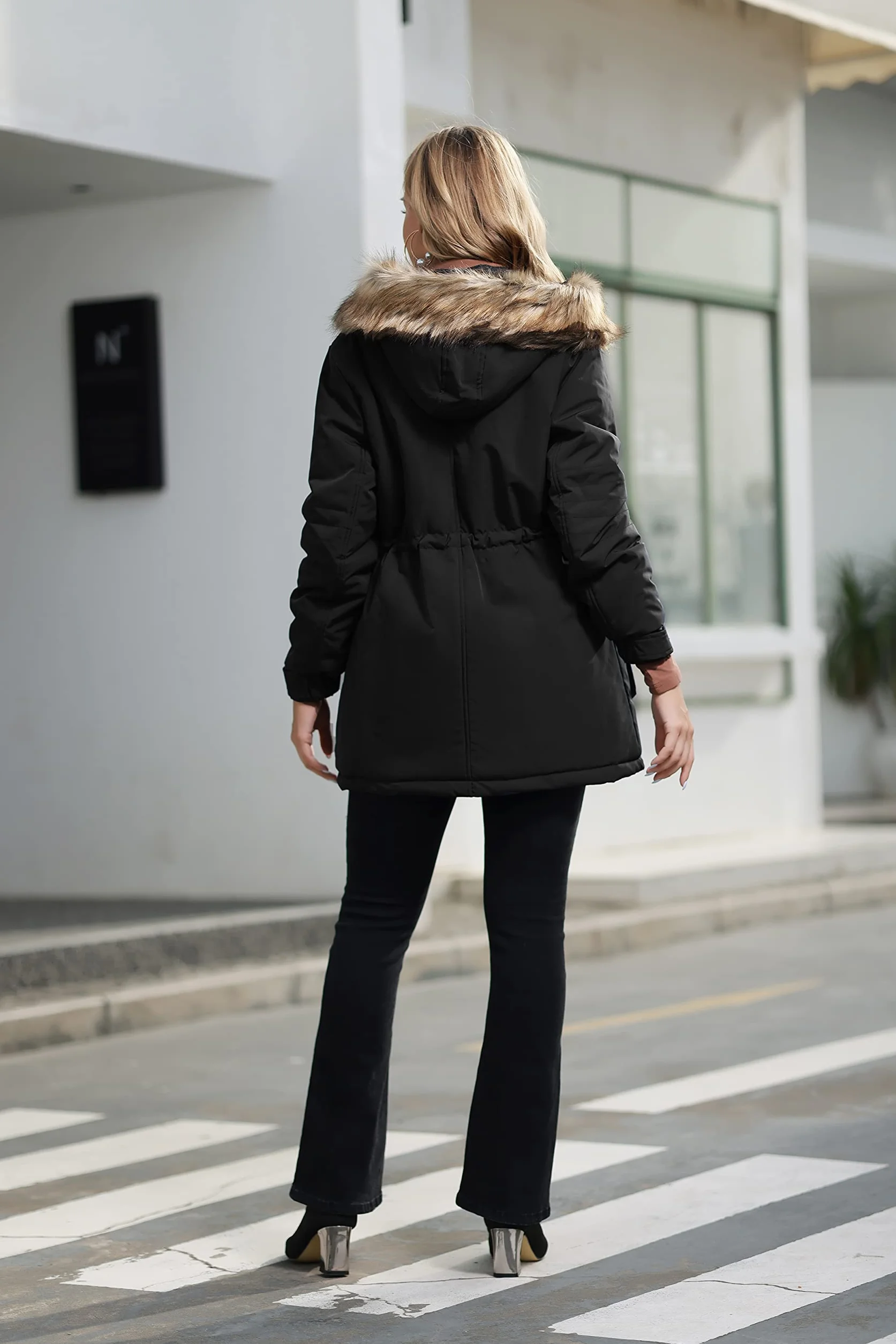 Manteau de maternité 3 en 1 pour femme, doublé en polaire, chaud à capuche