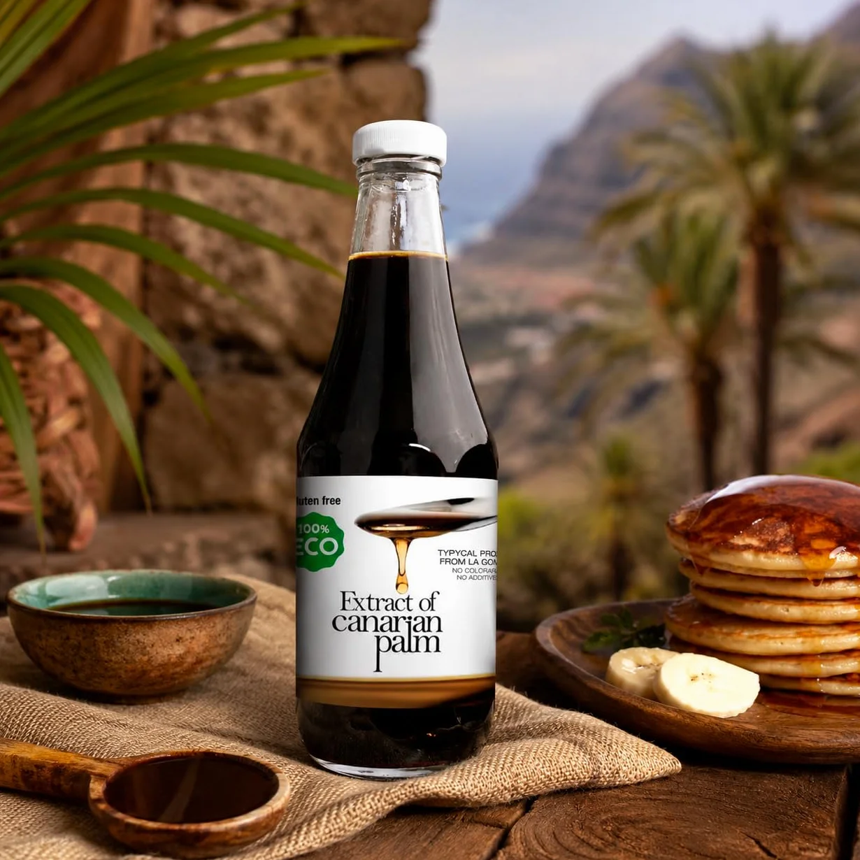 Extrait de Palme Canarienne – Sirop Naturel de La Gomera, 100% Éco, Sans Gluten, 305 ml