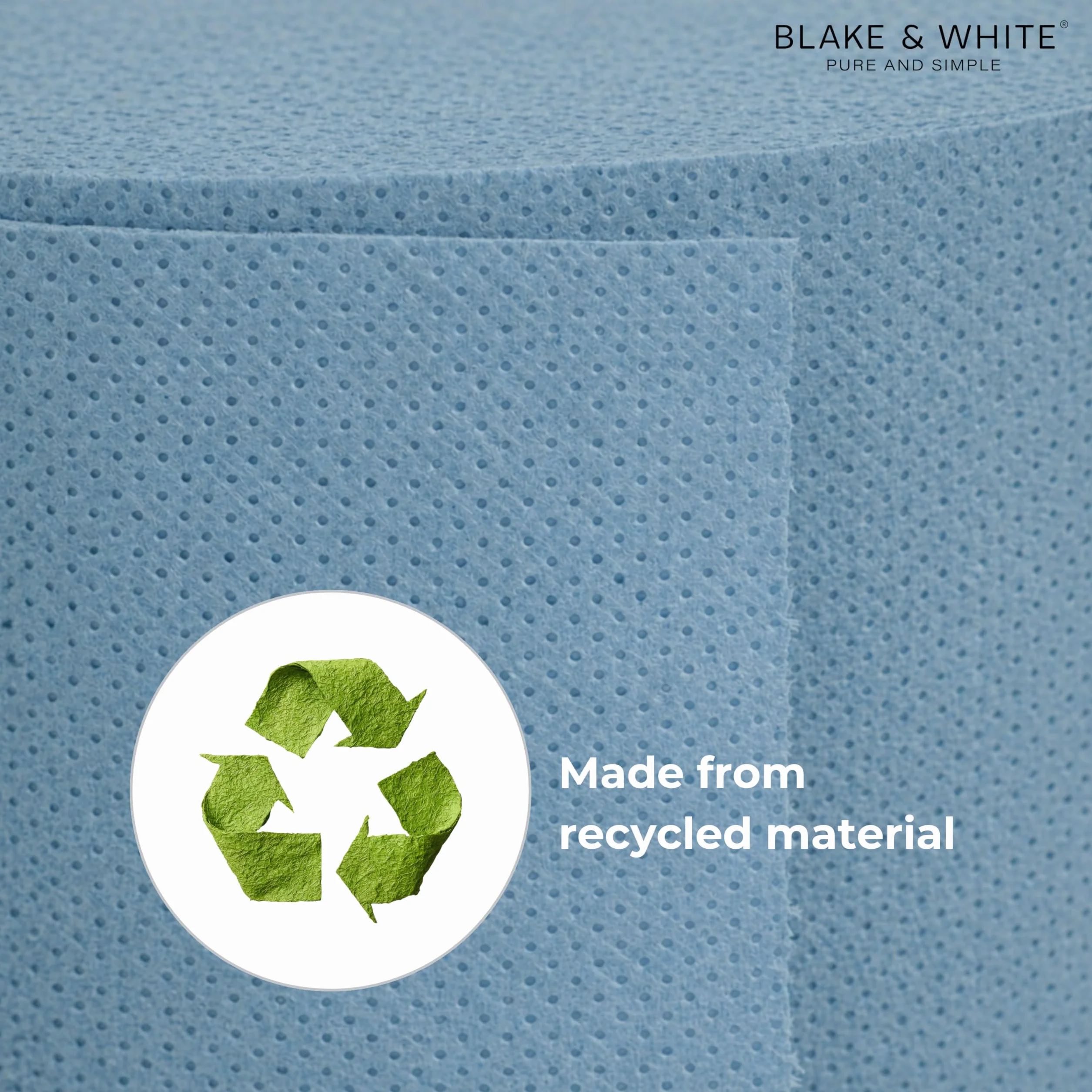 Blake & White Rouleaux bleus à dévidage central 6 rouleaux - Rouleau de papier hygiénique 2 plis Purely Smile - Rouleau bleu résistant et ultra absorbant de 400 feuilles | PS1214