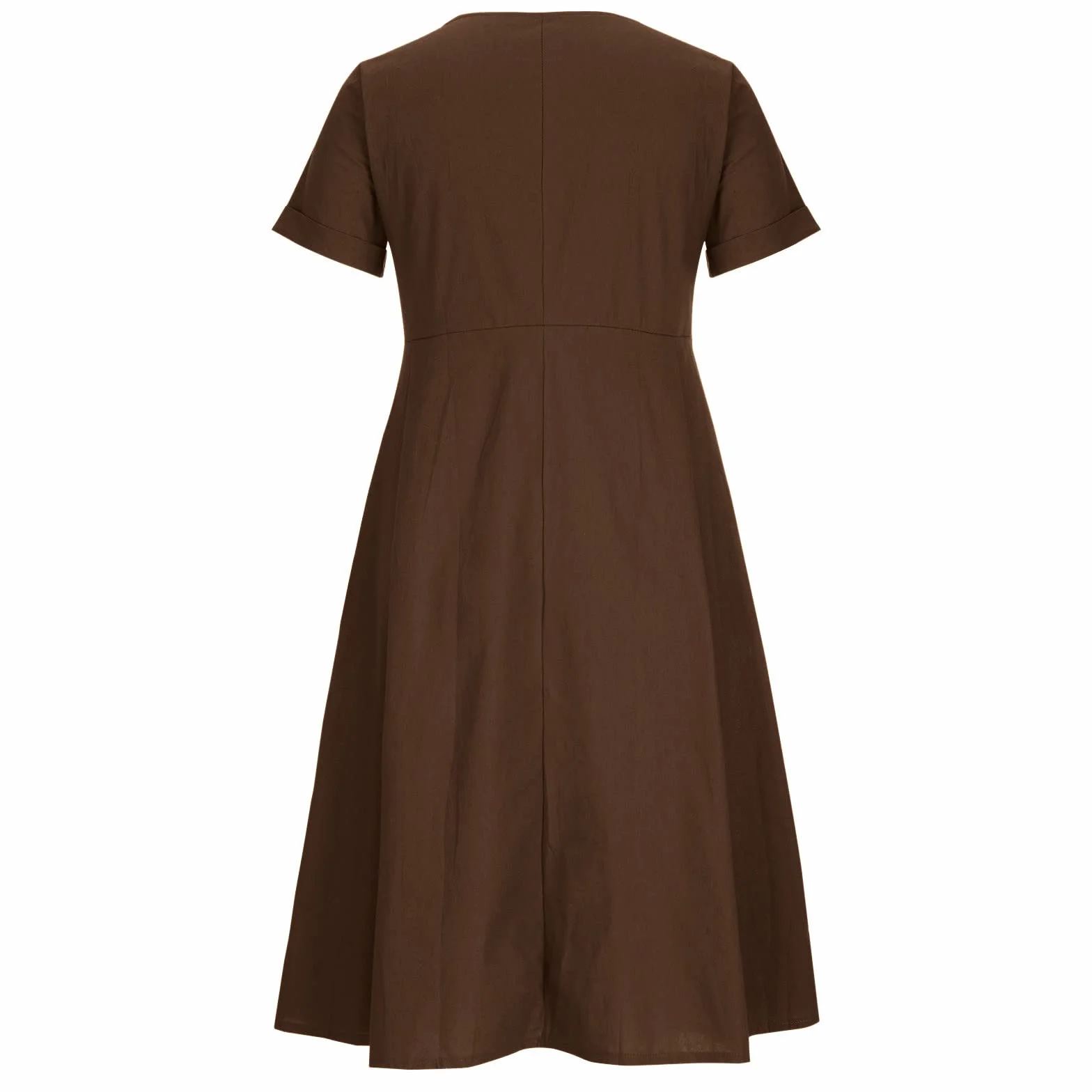 Robe Chemise Longue Femme Été Coton Lin Manche Courte Chic