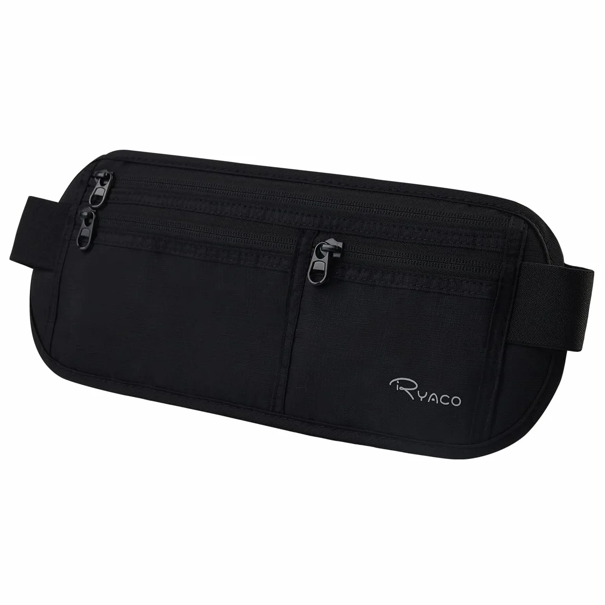 RYACO Ceinture d'argent Voyages Pochette sécurité cachée Cartes passeports RFID Noir