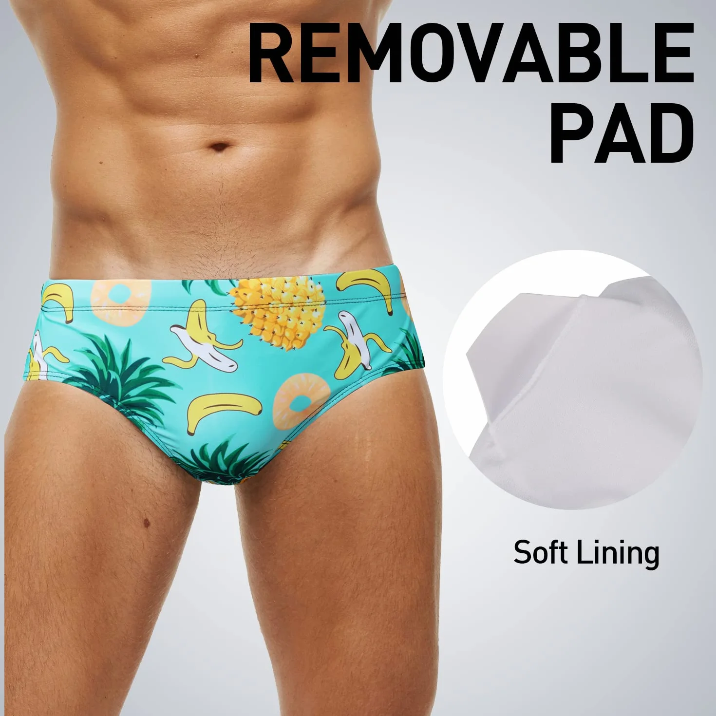 Arcweg Maillot de Bain Homme Slip Doublure Rembourré Amovible Cordon de Serrage