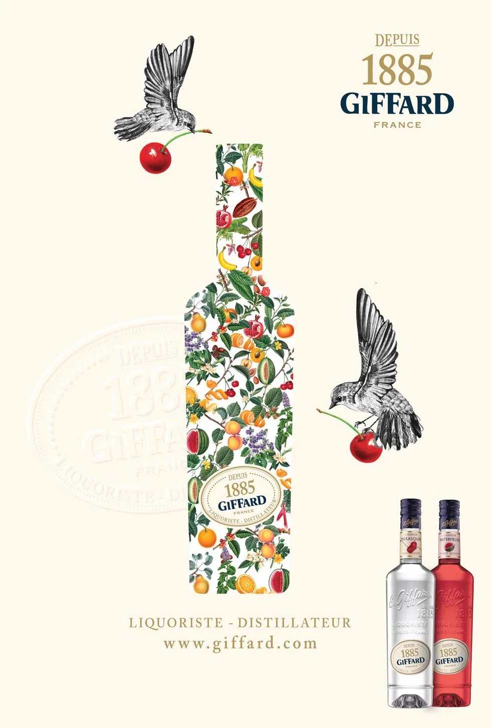 Giffard - Sirop de Basilic - Recette et Fabrication Françaises - Floral et Frais - 1 Litre