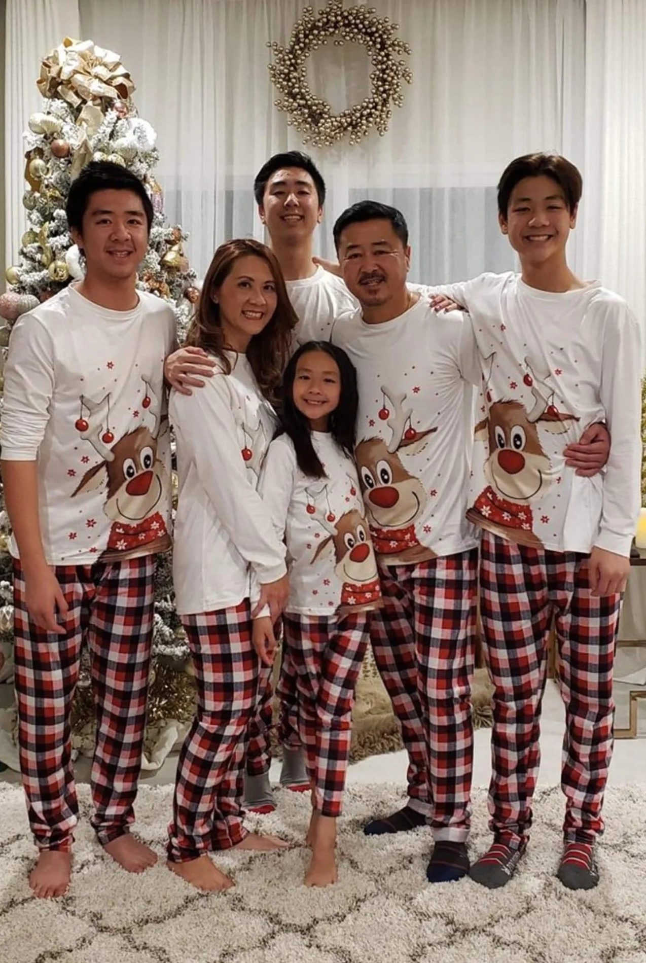 SAMGU Ensemble Pyjama Noël Famille Manche Longue Costume Set Automne Hiver