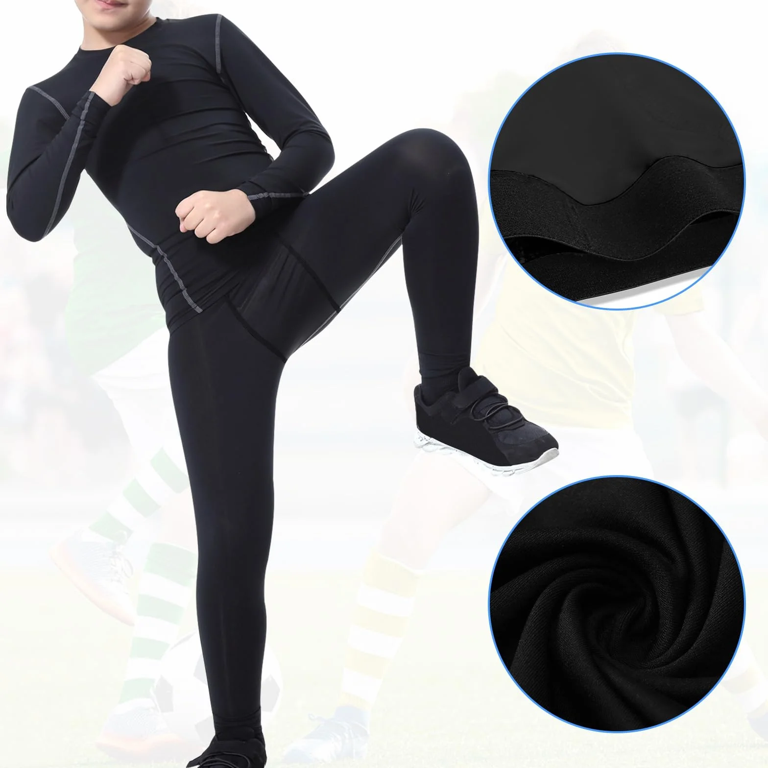 Leggings de Compression pour Jeunes Garçons, Pantalon de Sport pour Basket-Ball et Football, 6-14 Ans
