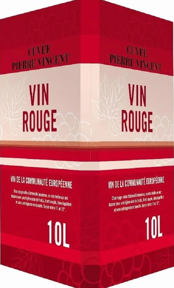 Pierre Vincent - Vin rouge rond et fruité, Bag-in-Box 10L BIB (1 x 10L)