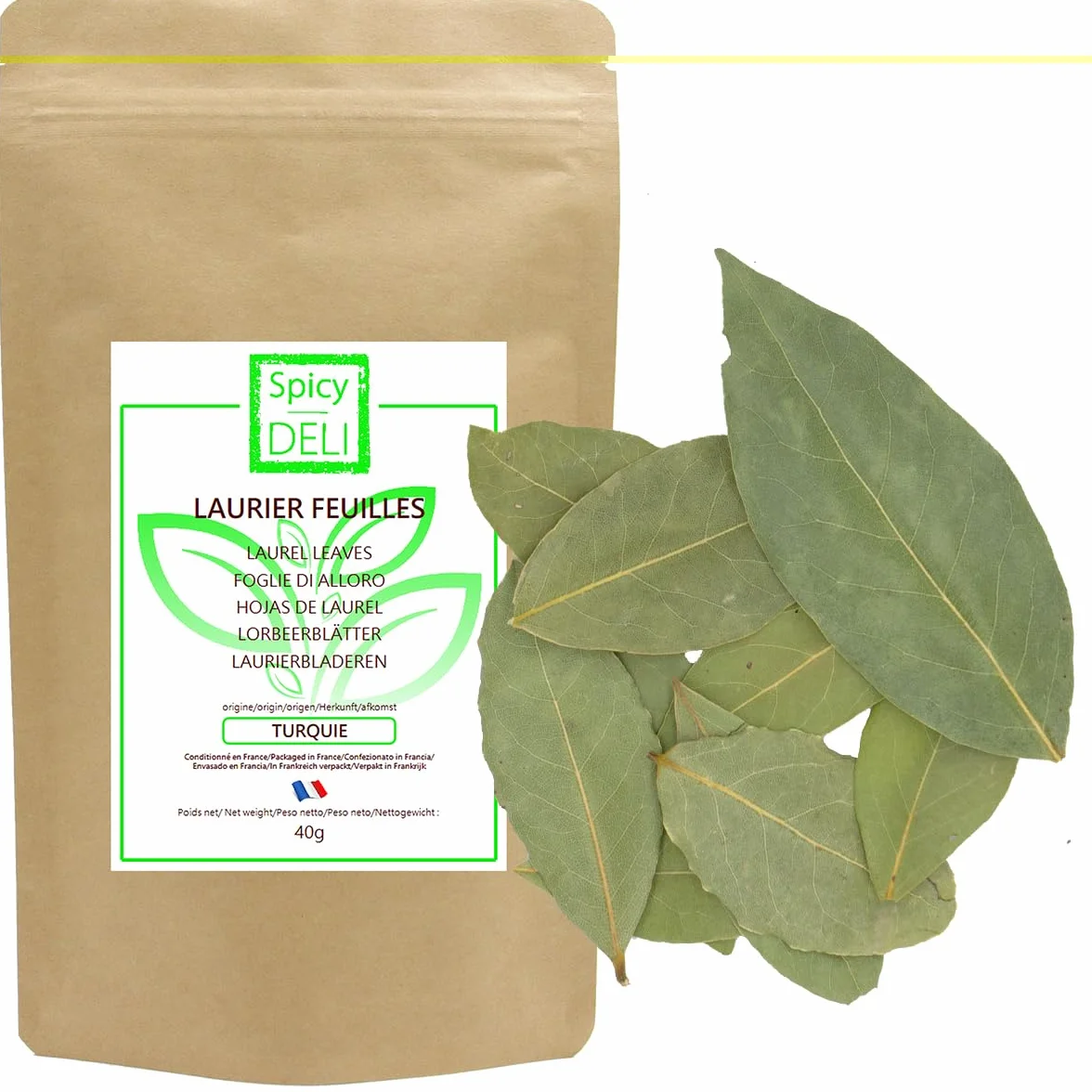 Feuilles de Laurier Entières 40gr " Sachet kraft refermable"
