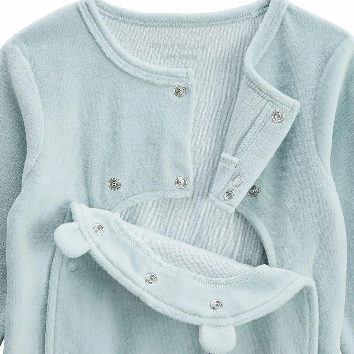 Petit Béguin Pyjama bébé velours ouverture pont Elio