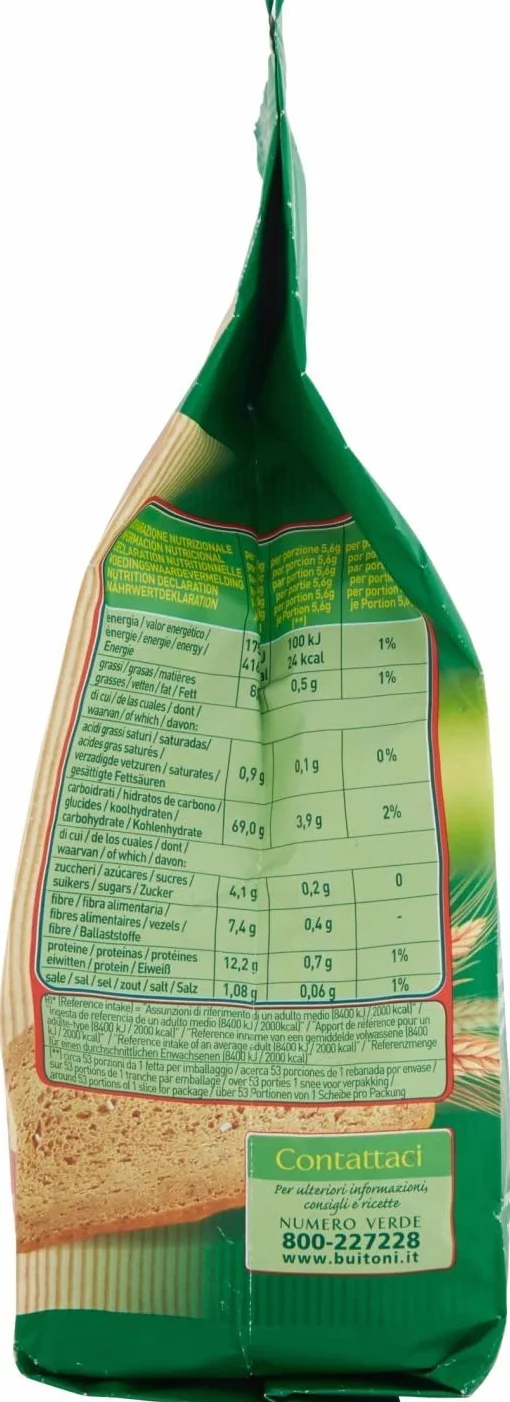 Lot de 6 croûtons Buitoni Crostino con farina Integrale avec farine de blé entier 300 g riche en fibres