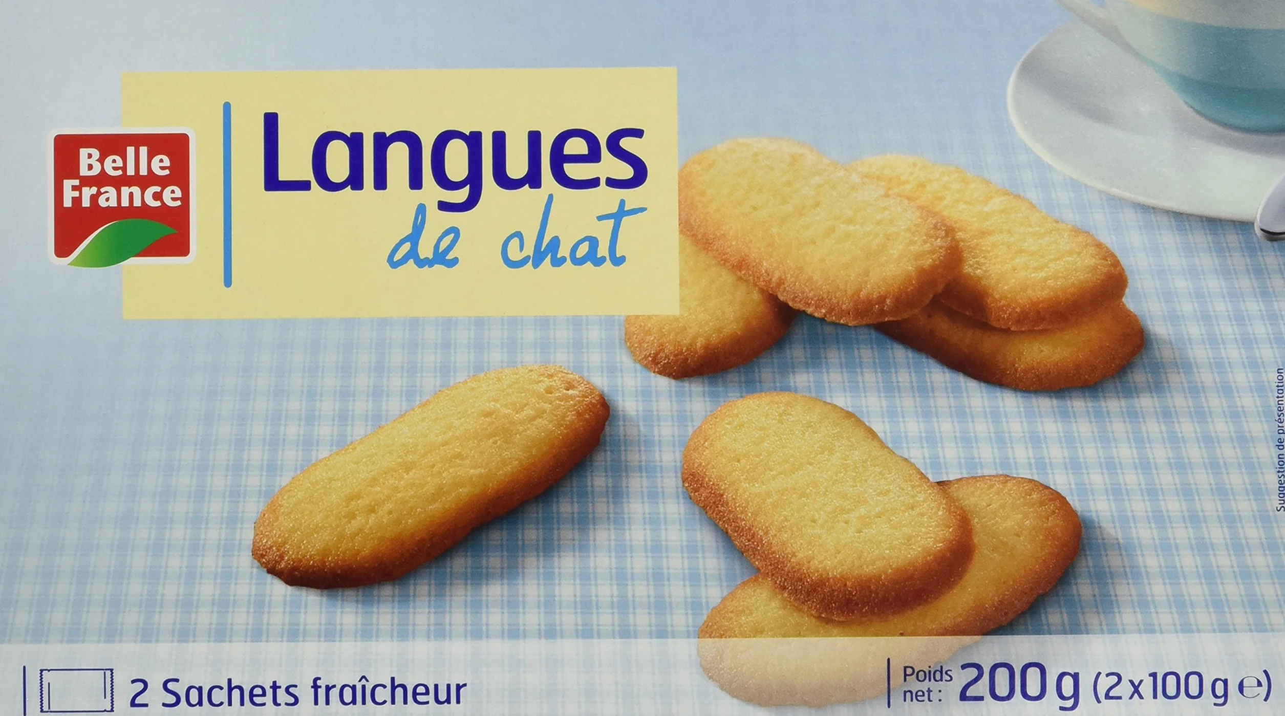 Belle France Langues de Chat 12 Paquet 200 g - Lot de 6