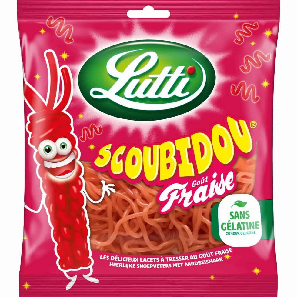 LUTTI Bonbons Lutti Scoubidou Fraise - 200g