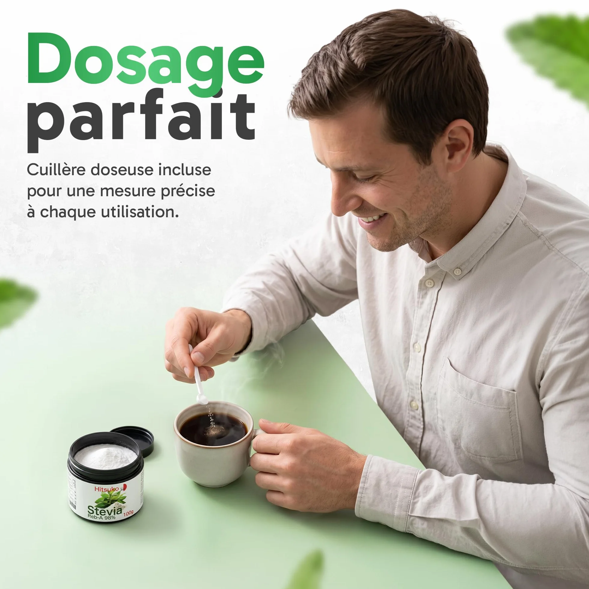 Poudre de Stévia Ultra-Concentrée (100g) | RebA-98 Pur à 98% | 470x Plus Sucrant que le Sucre