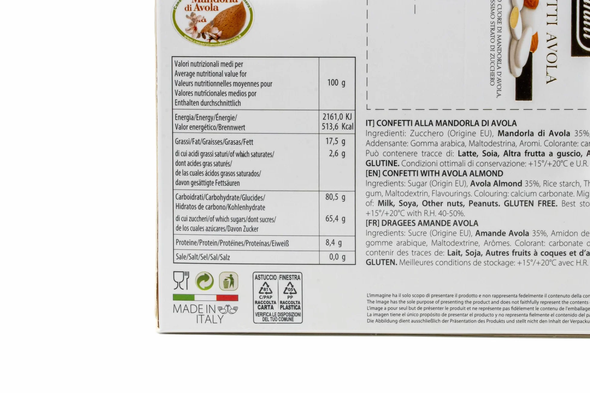 Buratti Confetti Dragées Classiques aux Amandes d'Avola Regina 1 kg