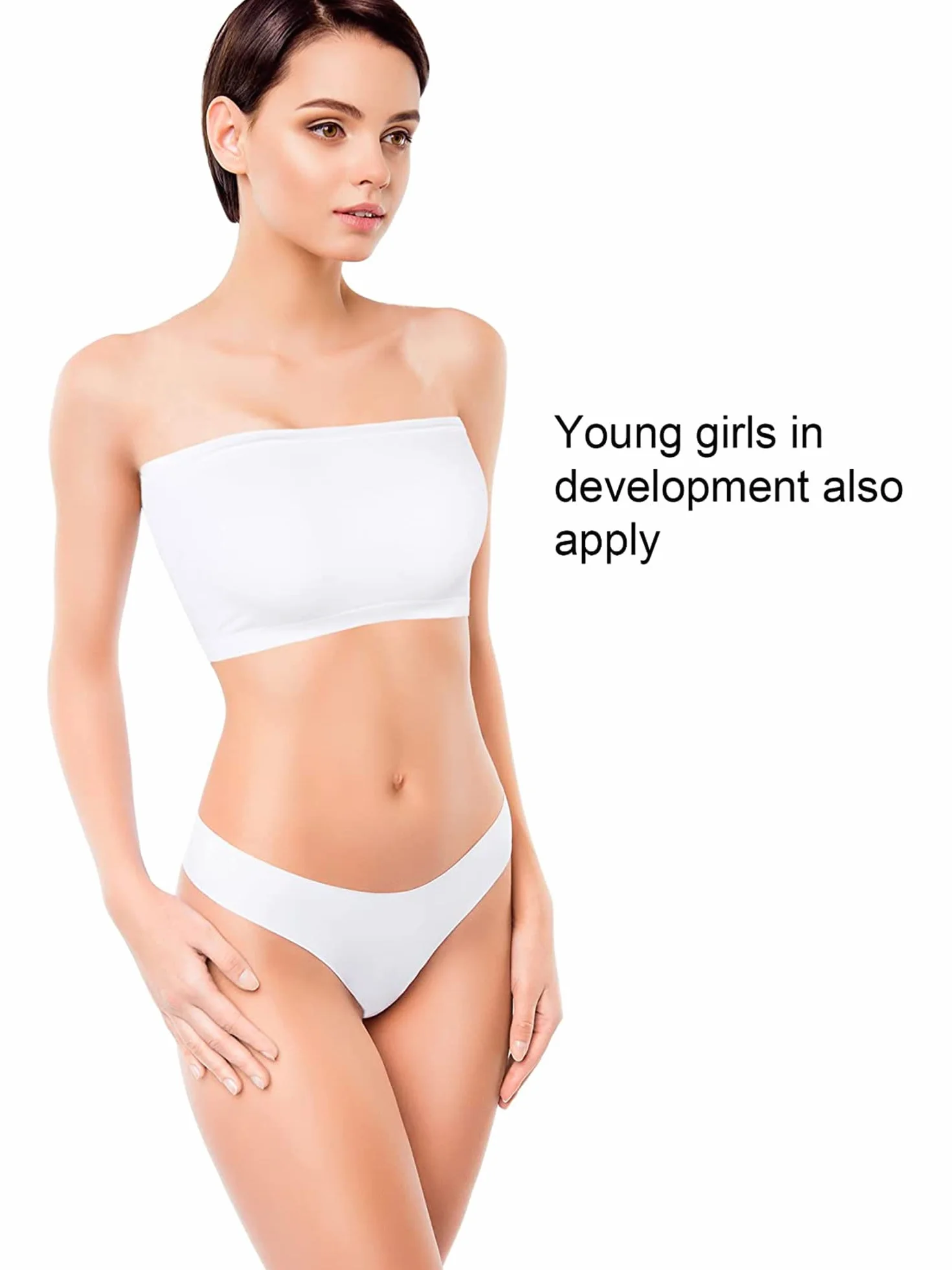 Geyoga Soutien-Gorge Bandeau sans Bretelles Tube Non Rembourré Extensible sans Couture 3 Pcs