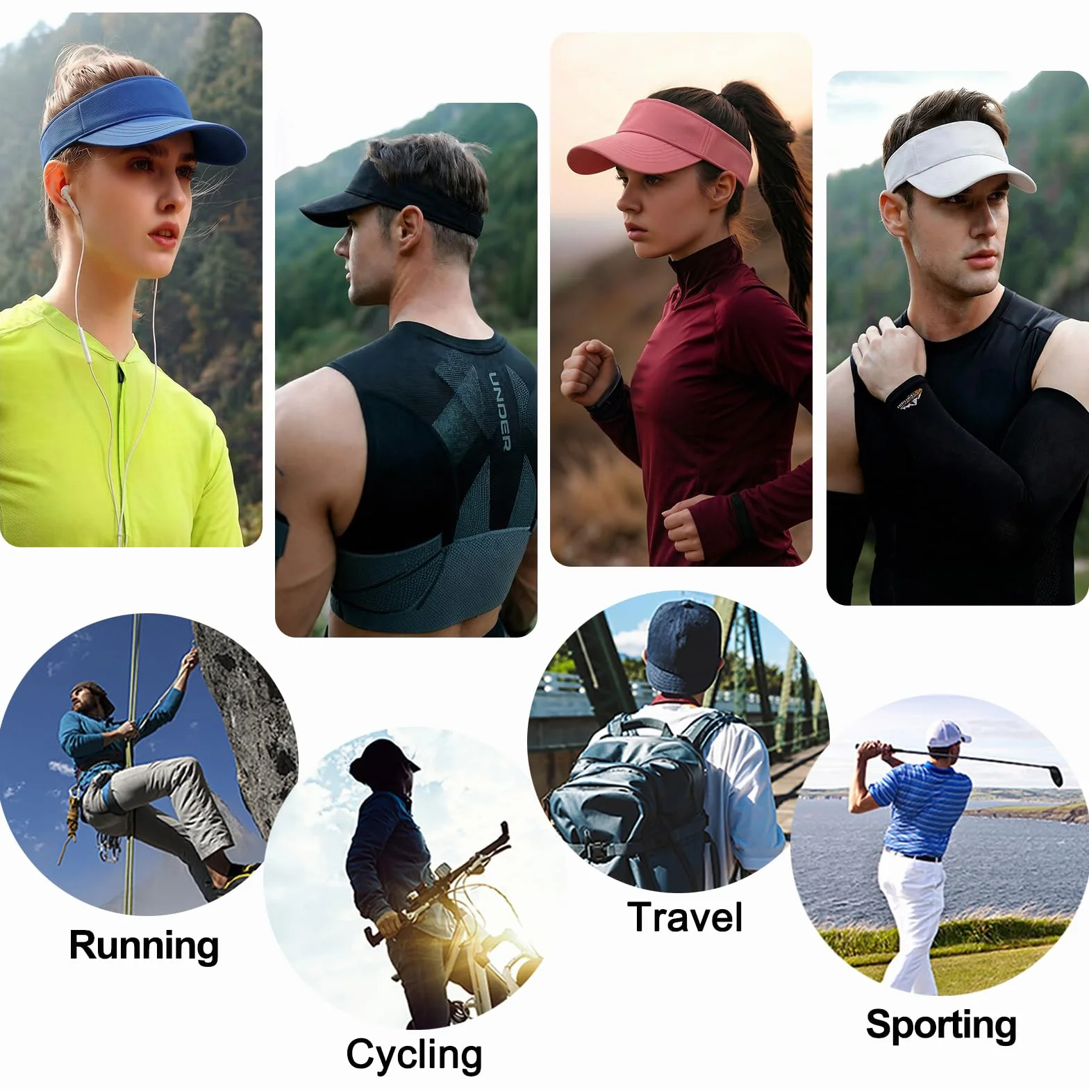 Tiakay Casquette Anti UV Femmes Respirante Réglable Queue de Cheval Visière Soleil Golf Tennis Extérieur