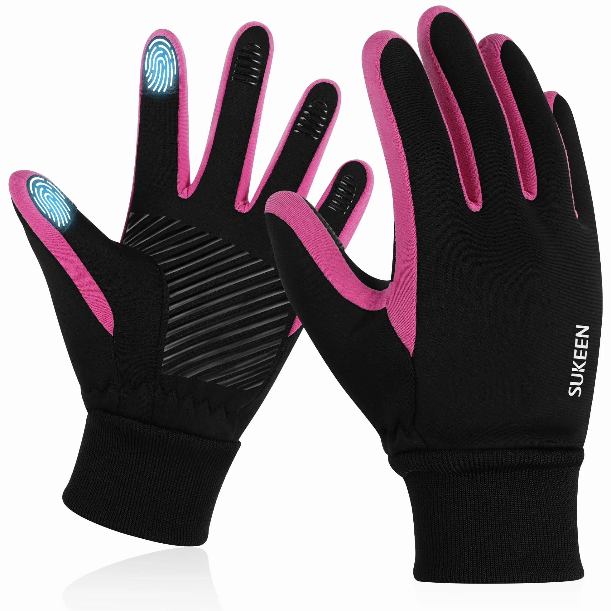 Gants d'hiver Softshell Enfants Imperméables Chauds Équitation Antidérapants Coupe-Vent Cyclisme Polaire Sports Plein air