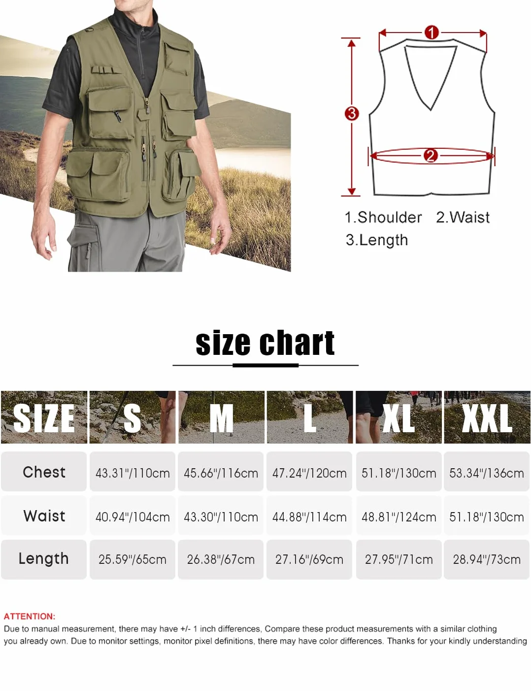 Gilet cargo en maille pour homme avec poches multiples