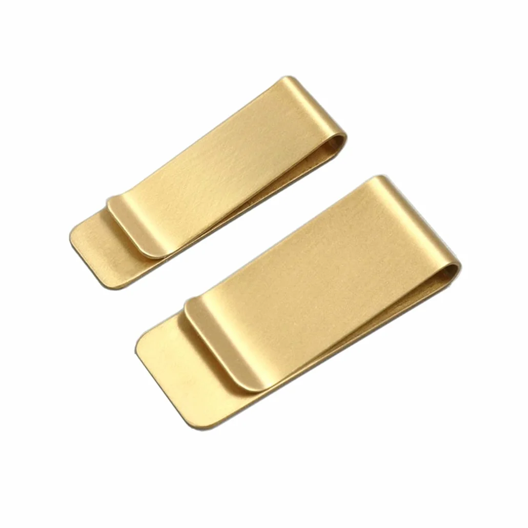 Lot de 2 pinces à billets en métal et laiton doré pour cartes de crédit et billets de banque 52mm 20mm