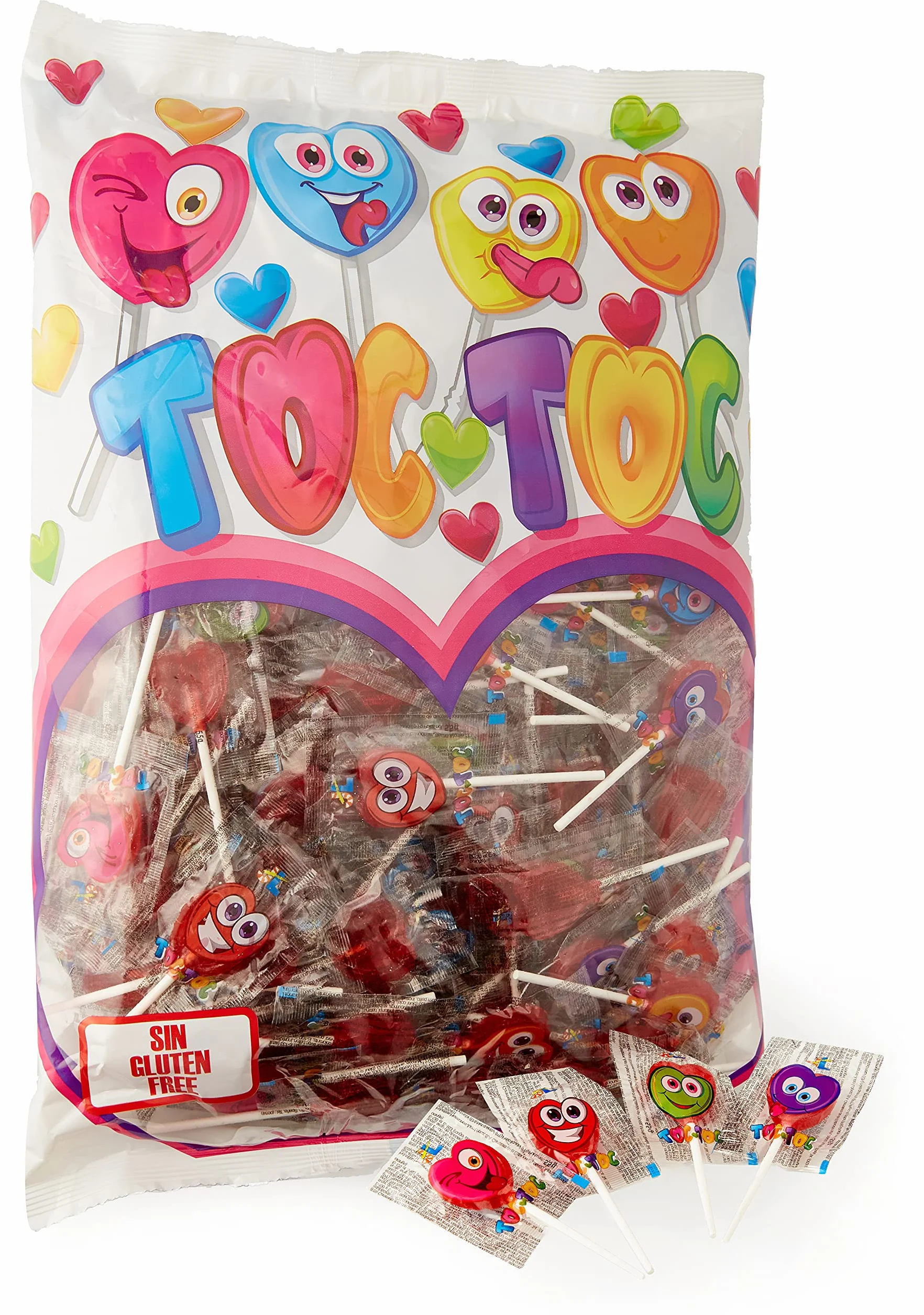 Cerise Toc Toc - Caramel avec du bâton - Lollipops coeur - 200 unités