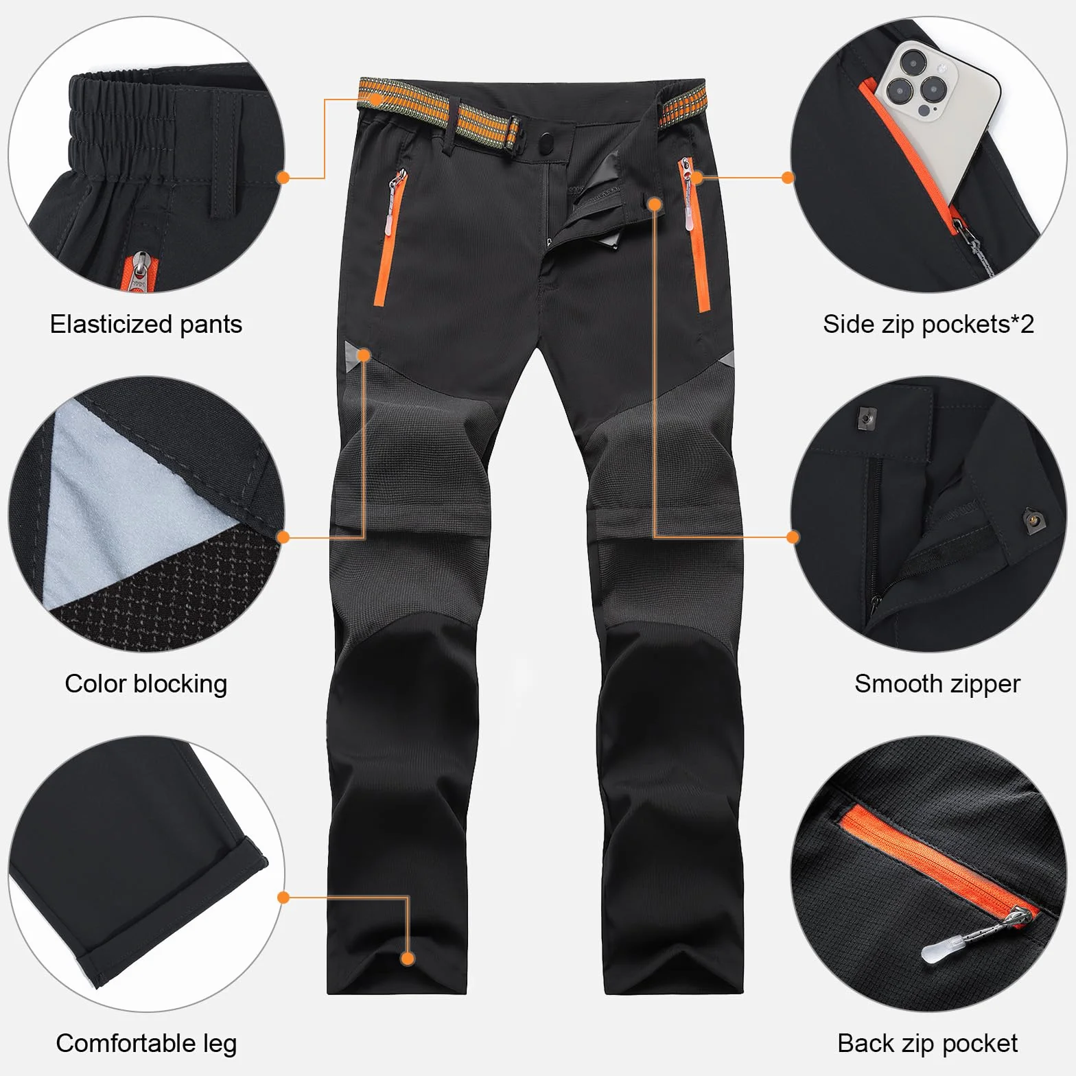 SUKUTU Pantalon Zip Off 2 en 1 Enfants Garçons Filles Randonnée Séchage Rapide Léger Outdoor