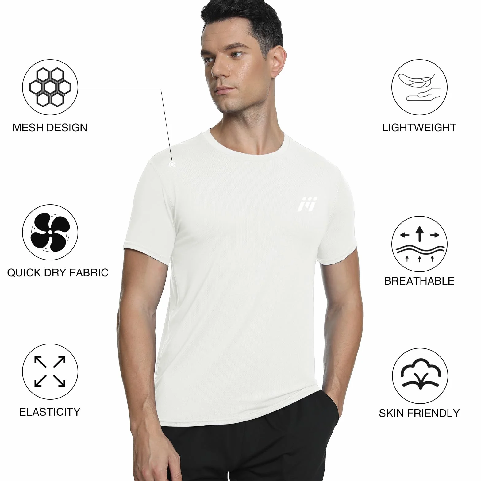 MEETWEE T-Shirt de Sport Homme, Baselayer Manches Courtes Maillot Running