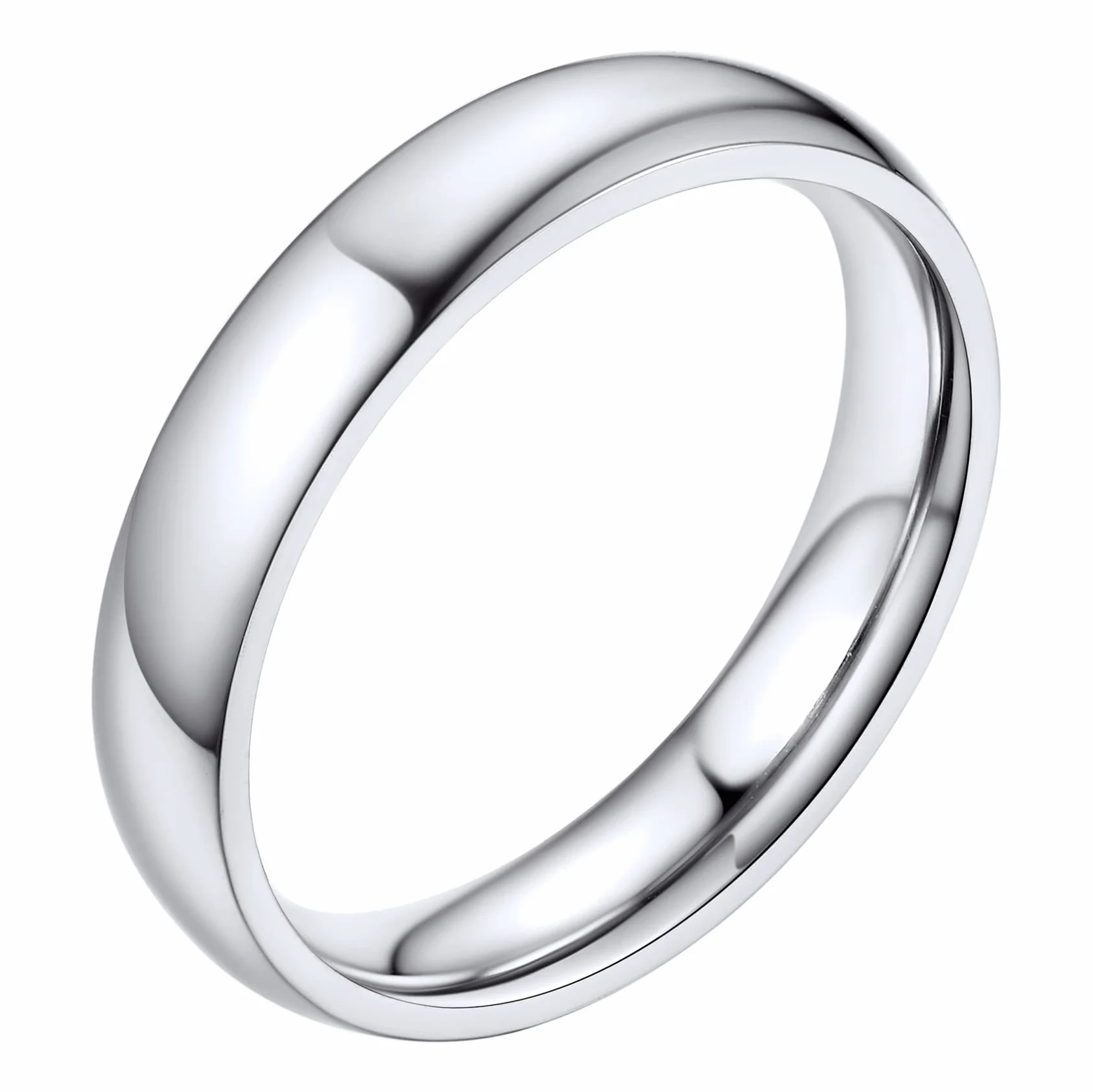 Bague Simple Acier Inoxydable Homme Femme 2-8mm Large Taille 54-67