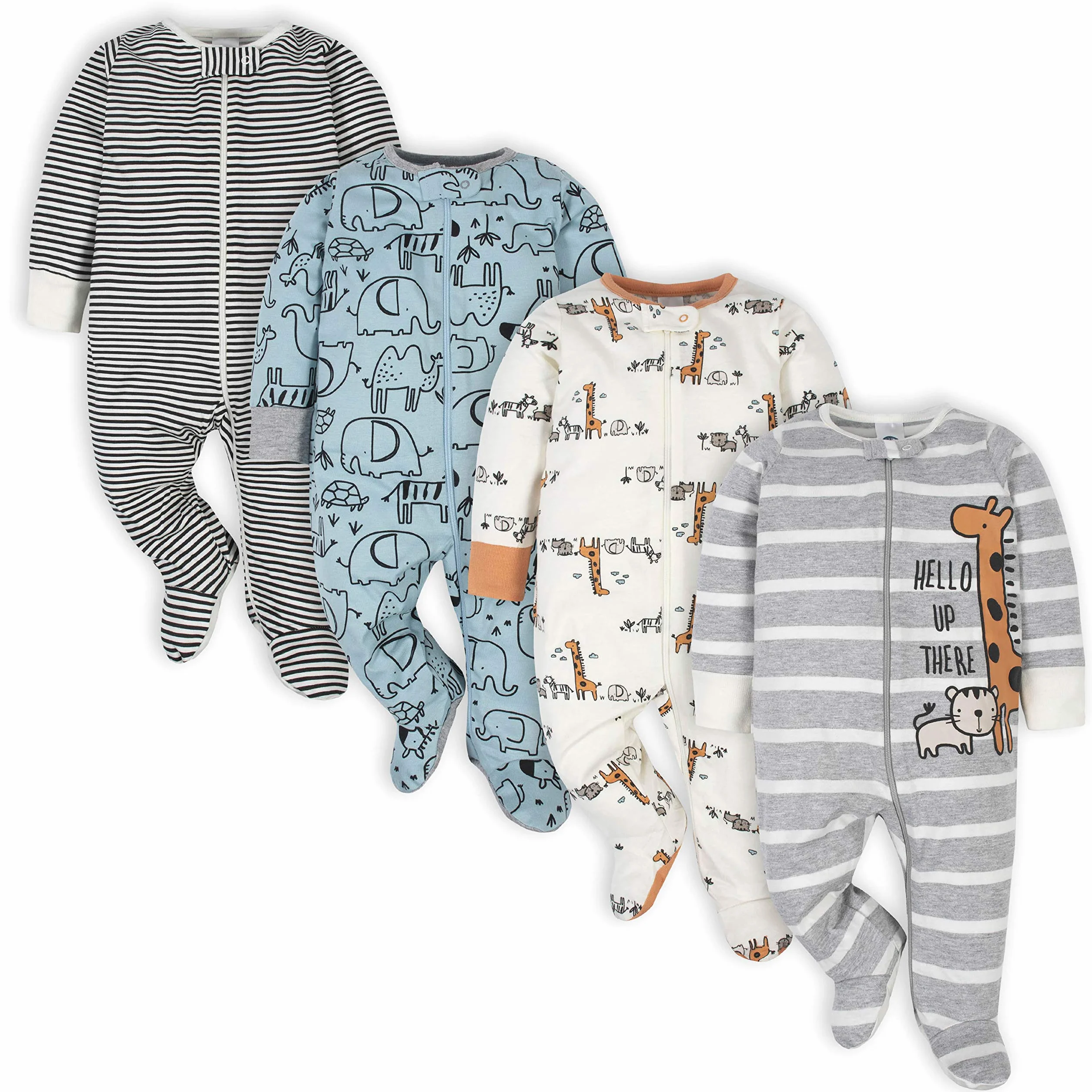 Gerber Lot de 4 grenouillères bébé garçon motif jungle