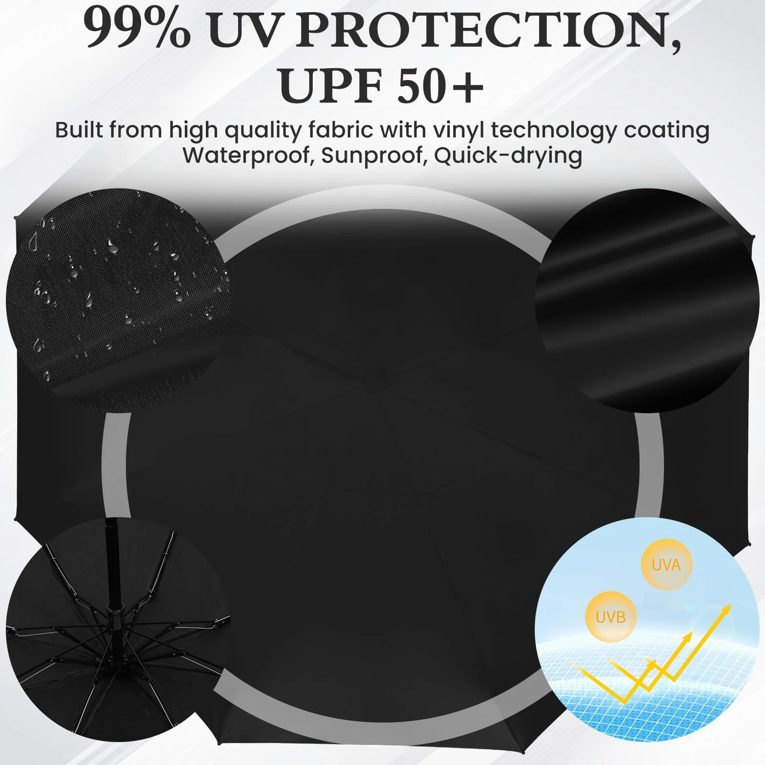 Mini Parapluie Pliant avec Étui, Compact Léger Protection UV pour Femmes Hommes Enfants