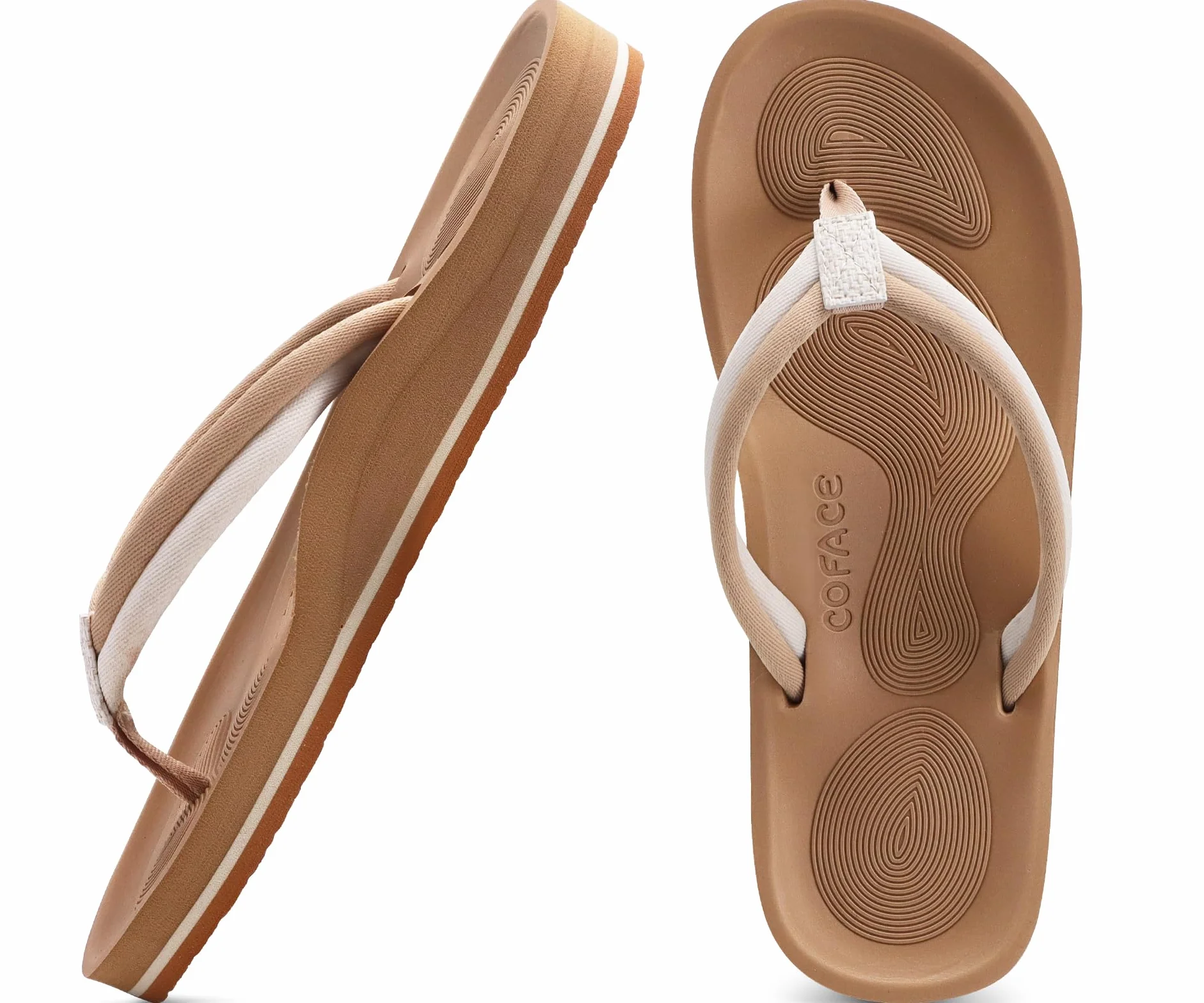 COFACE Tongs Femme Sandales de Plage Légères Antidérapantes Flip Flop