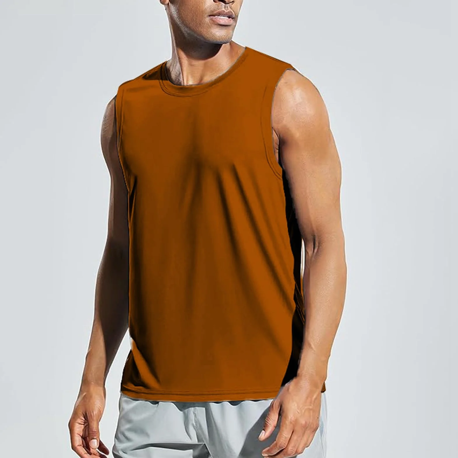 Debardeur Homme Sport Respirant sans Manche Fitness Musculation Marcel Blanc Gilet Imprimé Running 3XL