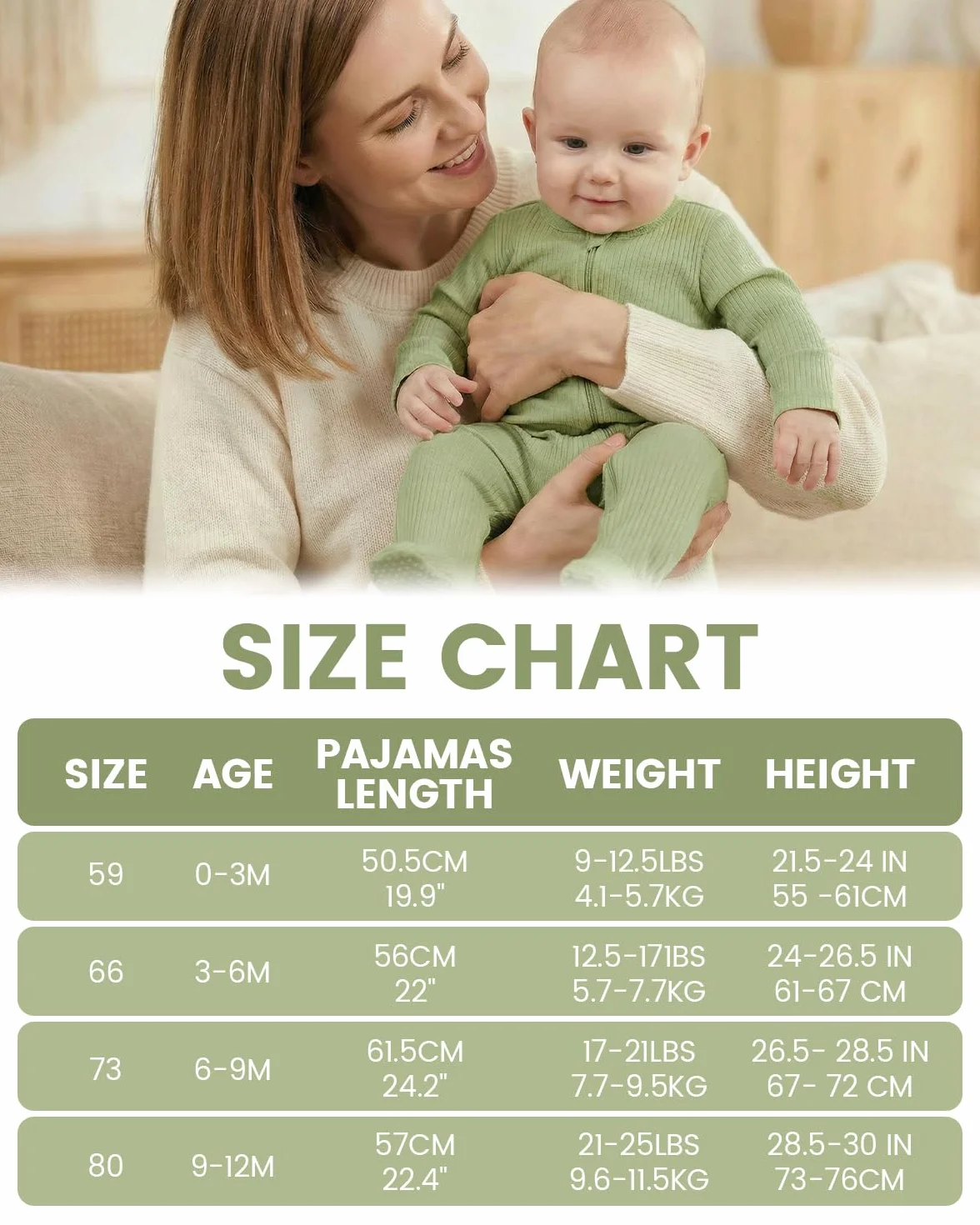 Pyjama Bébé Fille Garçon 100% Coton Combinaison avec Pieds 0-12 Mois 2PCS