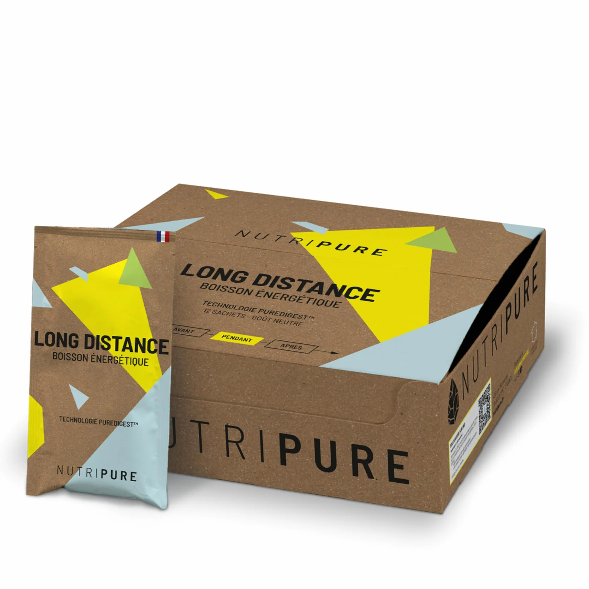 Nutripure | Boisson Énergétique Long Distance | Endurance, Récupération, Confort Digestif | Maltodextrine, Fructose, BCAA, Vitamines, Électrolytes | Goût Neutre | 30gr x 12