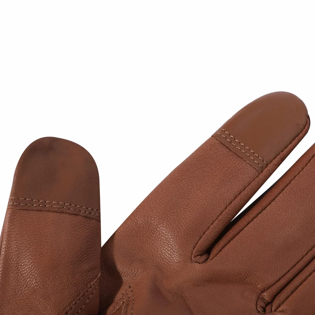 Gants en cuir pour hommes Harssidanzar en cuir de chèvre, hiver écran tactile GM040EU