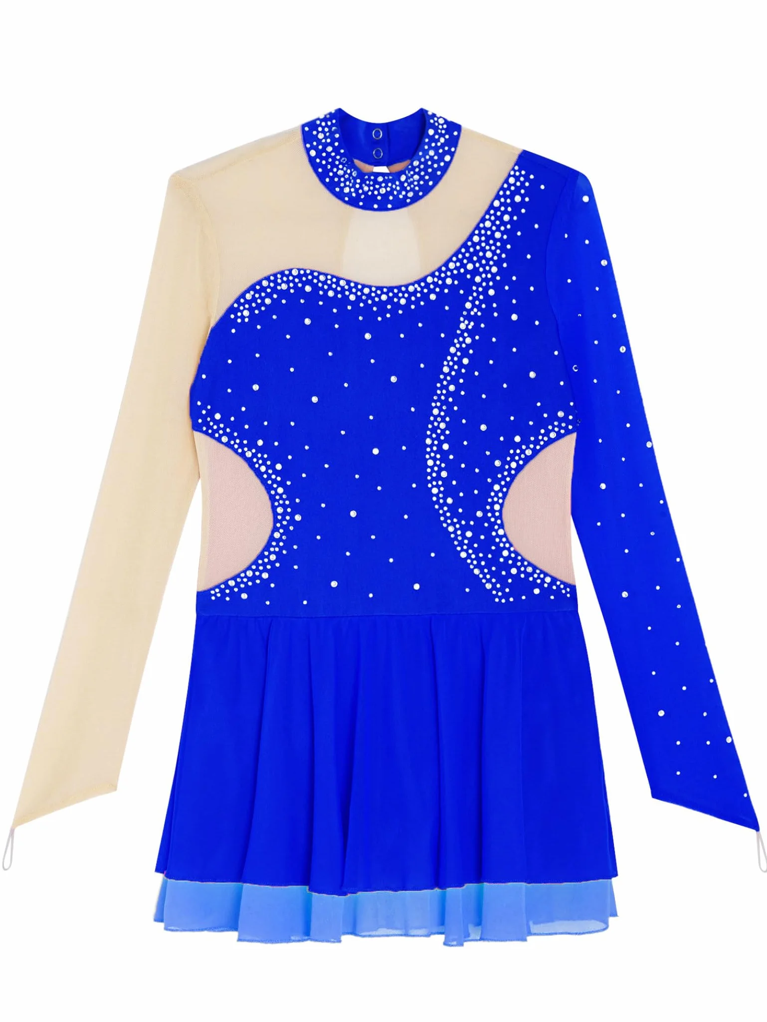 Robe de Patinage Artistique pour Filles Justaucorps Strass Brillants