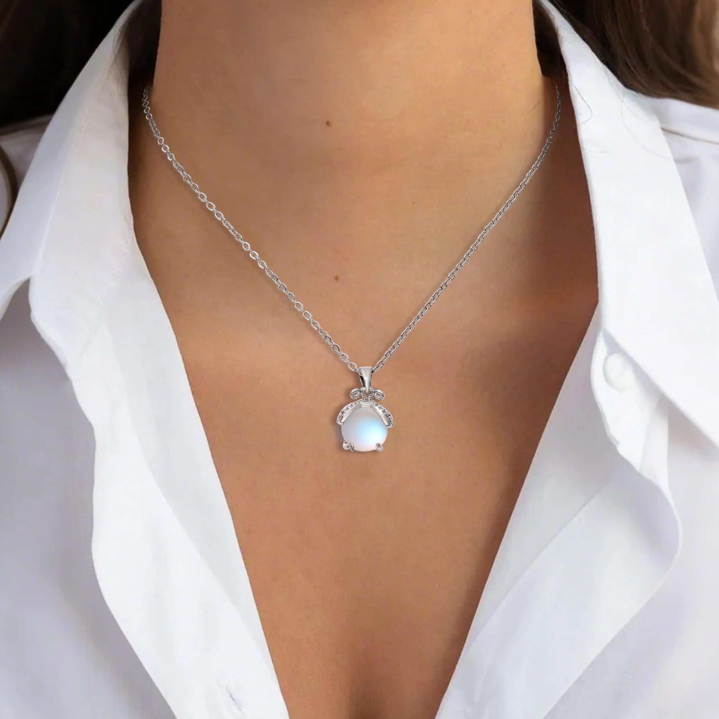 Merclix Collier Femme Pierre De Lune Cadeau Original Anniversaire Noel Fête Des Mères