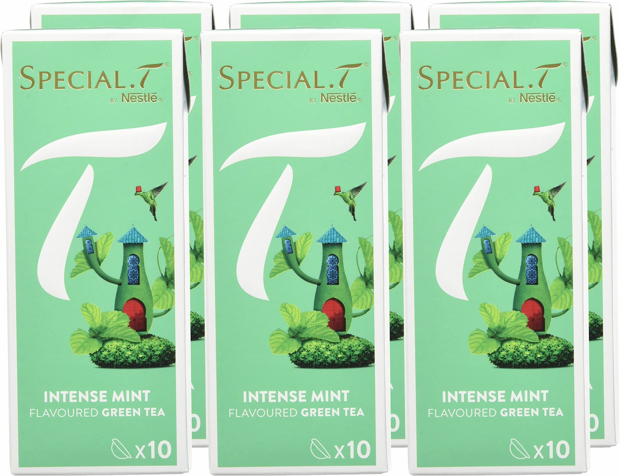 SPECIAL.T by Nestlé Thé Vert Intense Mint Boîte 10 Capsules 25 g - Lot de 6