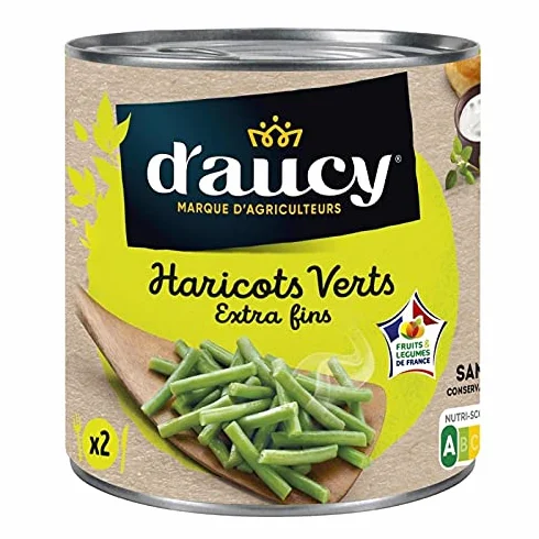 D'AUCY - Haricots Verts Extra Fins 220G - Lot De 4
