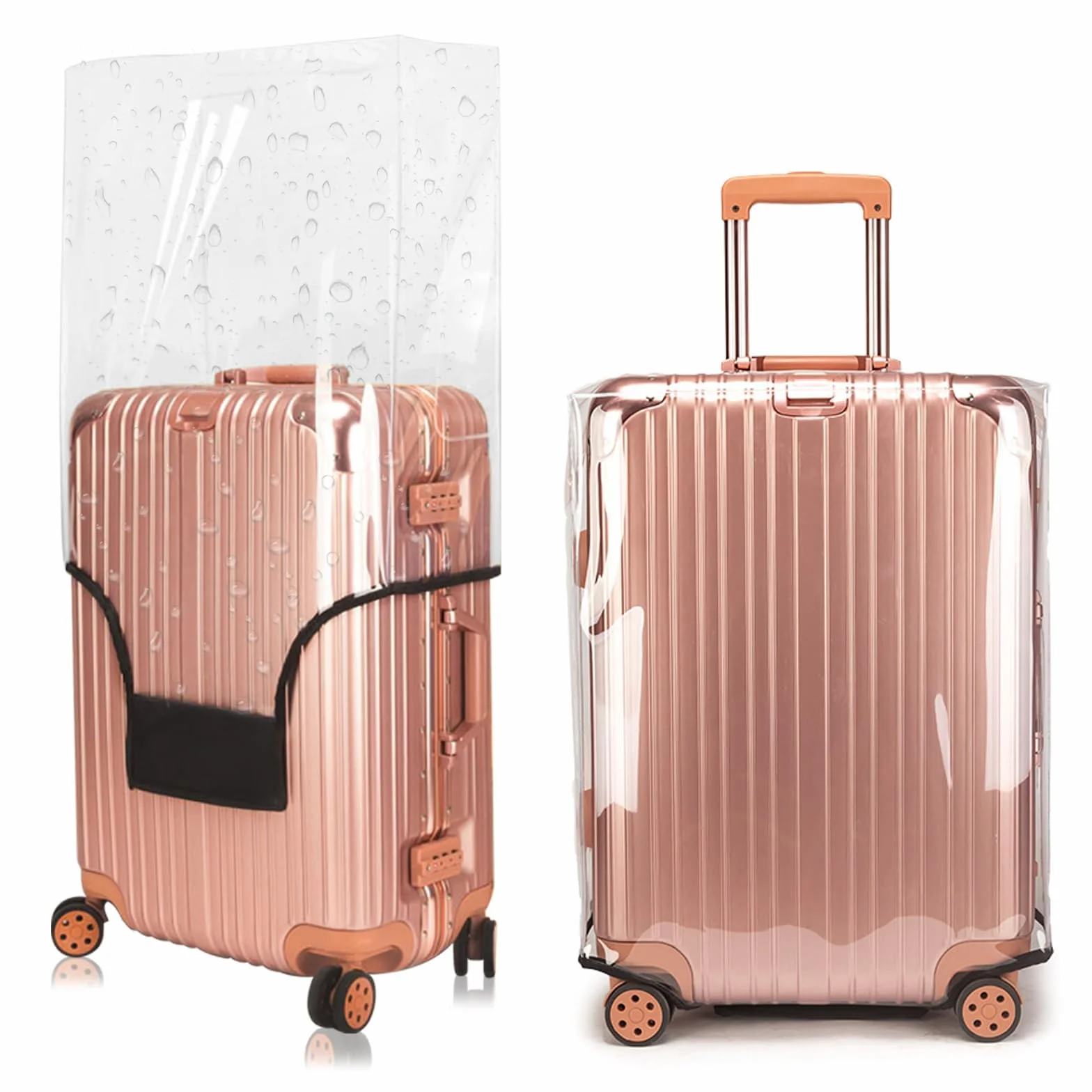 Housse de Valise Transparente en PVC, Protection Imperméable pour Bagages