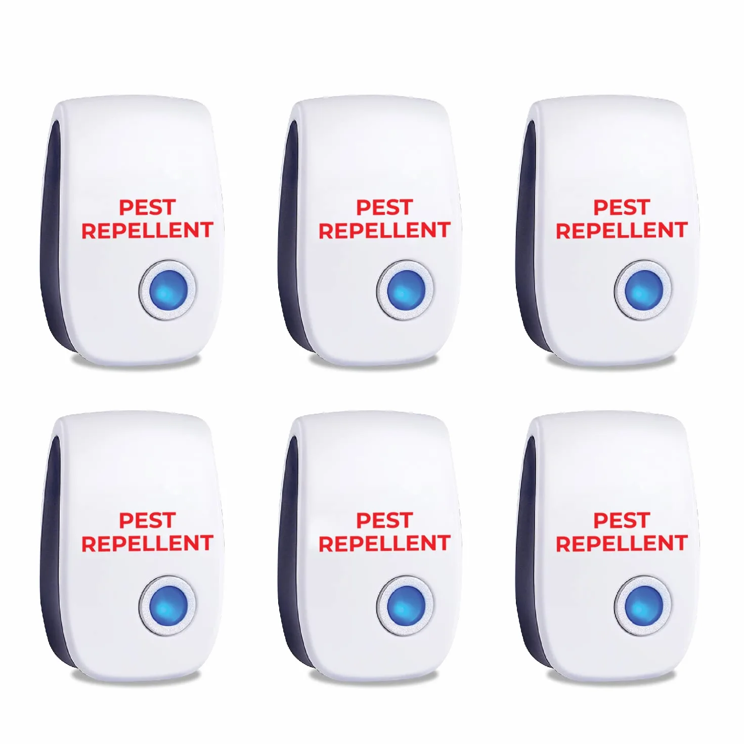 Lot de 6 Antiparasitaires Intérieur - Répulsif Ultrason - Répulsif à ultrasons pour Souris - Lutte antiparasitaire Efficace pour Les rongeurs, Les Souris, Les moustiques, Les Rats, Les araignées et