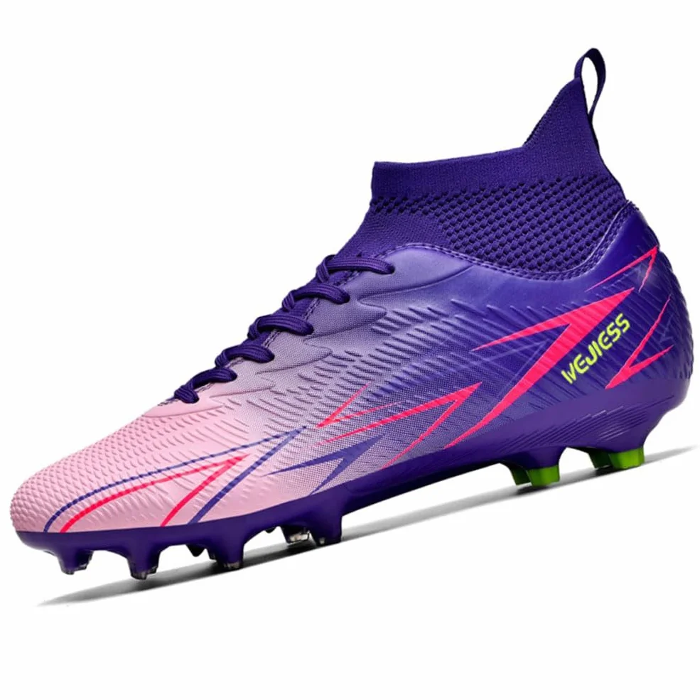 WEJESS Chaussures de Football Homme Professionnel Futsal Confort Suprême Tissu Respirant Design Moderne Vitesse Terrain Vert