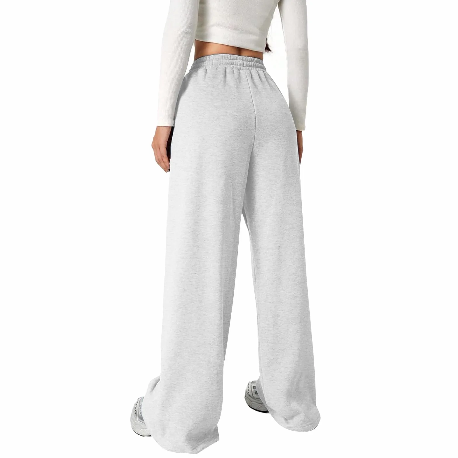 Pantalon de jogging baggy fille avec nœud jambes droites poches justaucorps