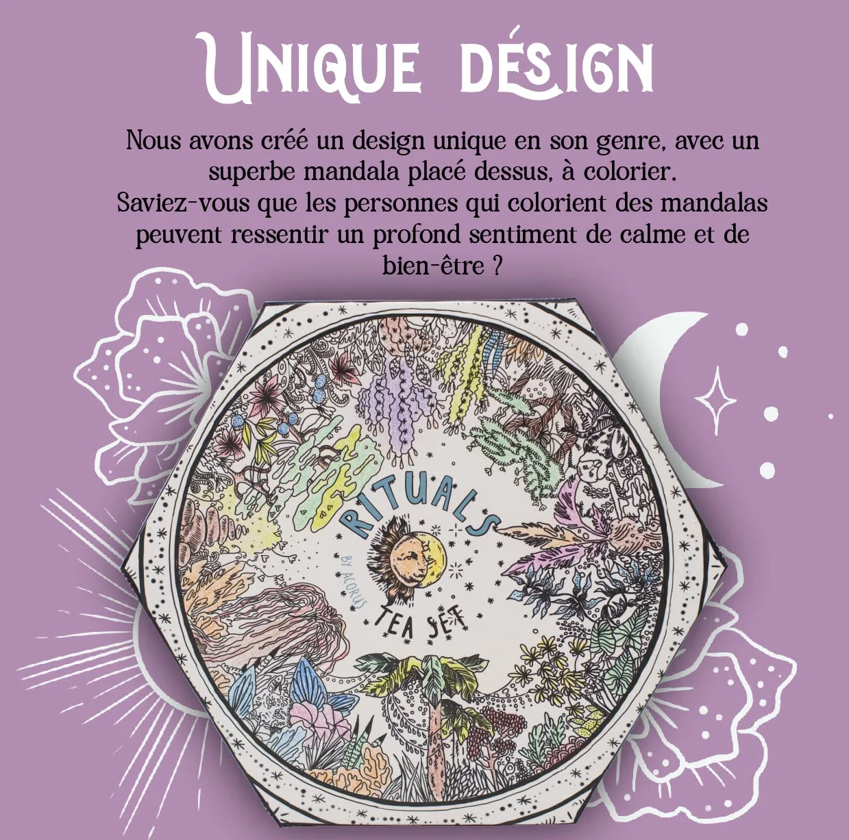 ACORUS | Assortiment de thé Rituals | Coffret cadeau de 6 paniers à thé naturels assortis | Créez vos rituels quotidiens | Grande boîte de sélection | 60 sachets de thé