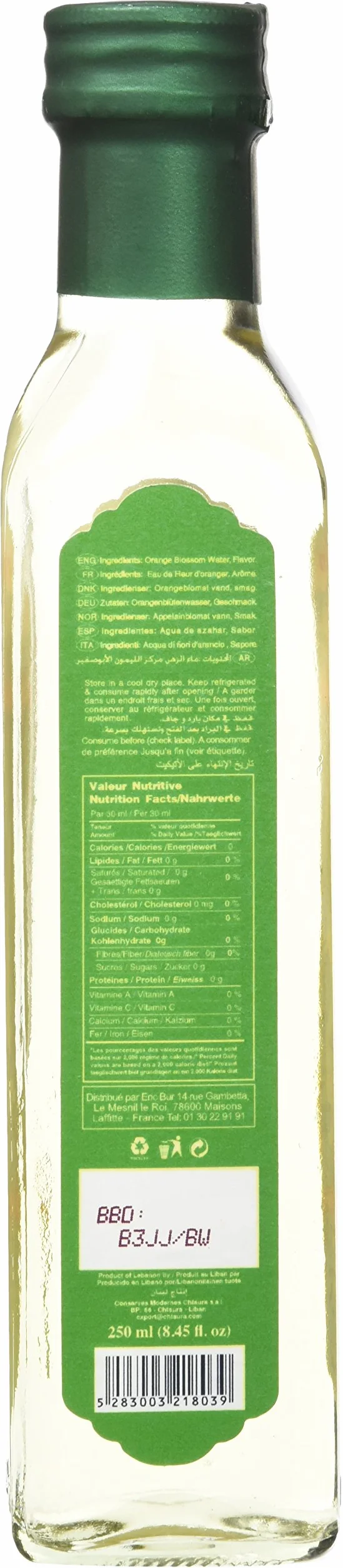 ORIENTAL DIWAN Eau de Fleur d'Oranger Aromatisée 250 ml - Lot de 3