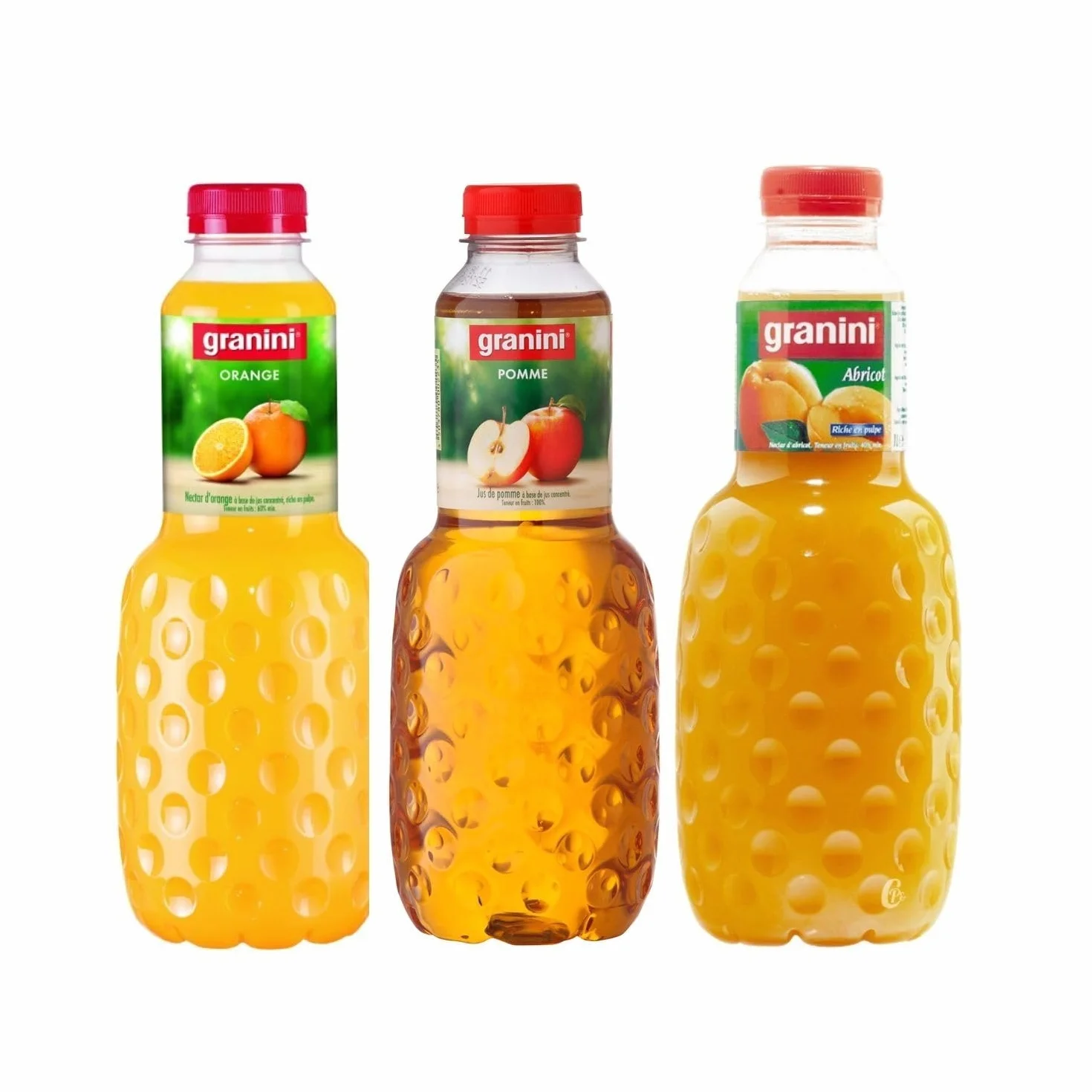 Lot Granini : Jus de Pomme – Nectar Orange – Nectar Abricot– 3x1L